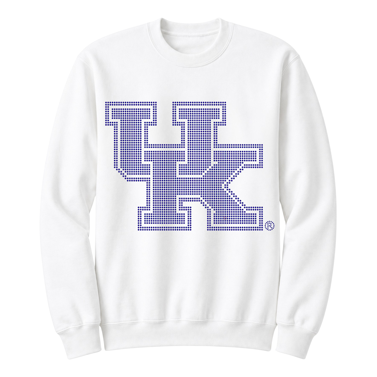 University of Kentucky Interlocking UK White Crewneck Sweatshirt, view 3