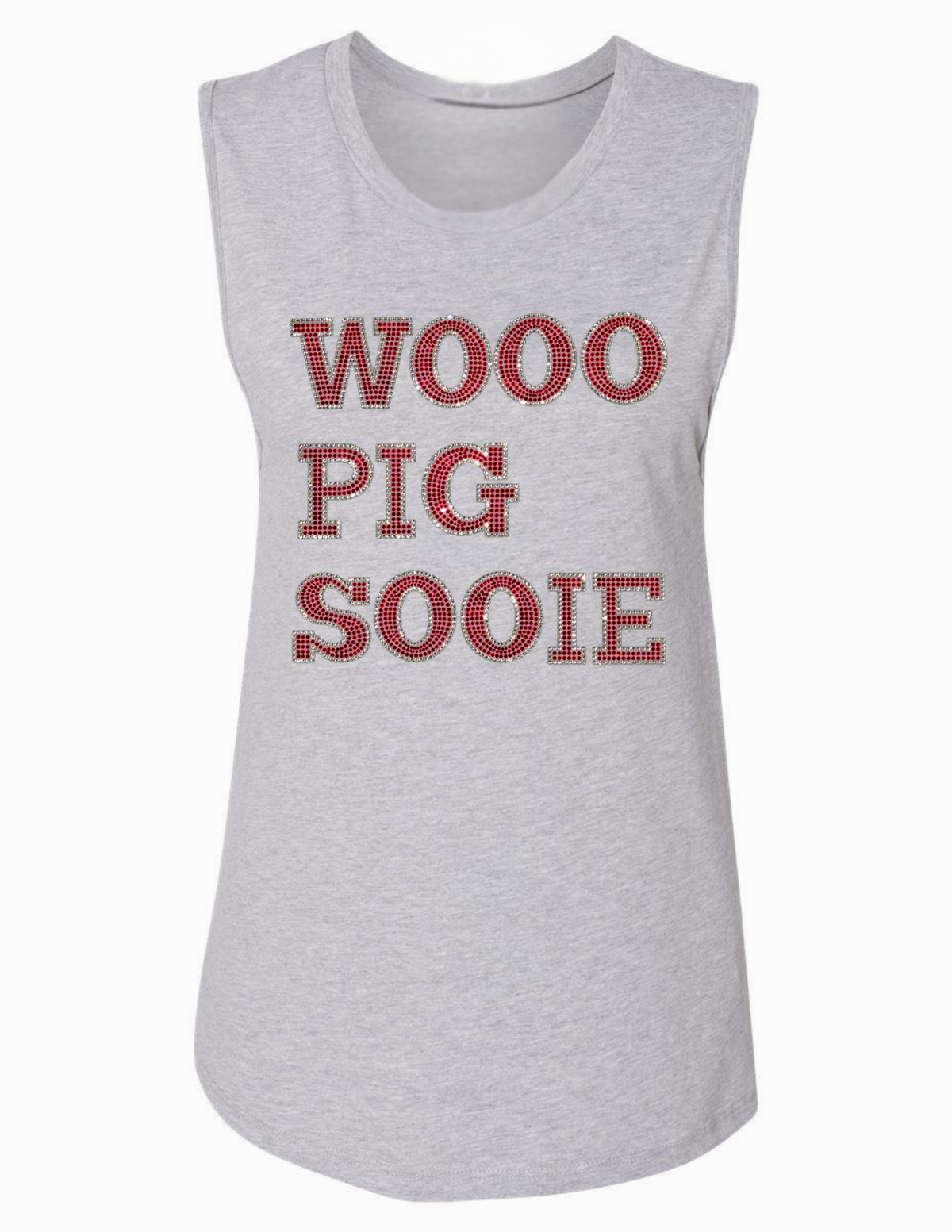University of Arkansas Wooo Pig Sooie Gray Tank Top