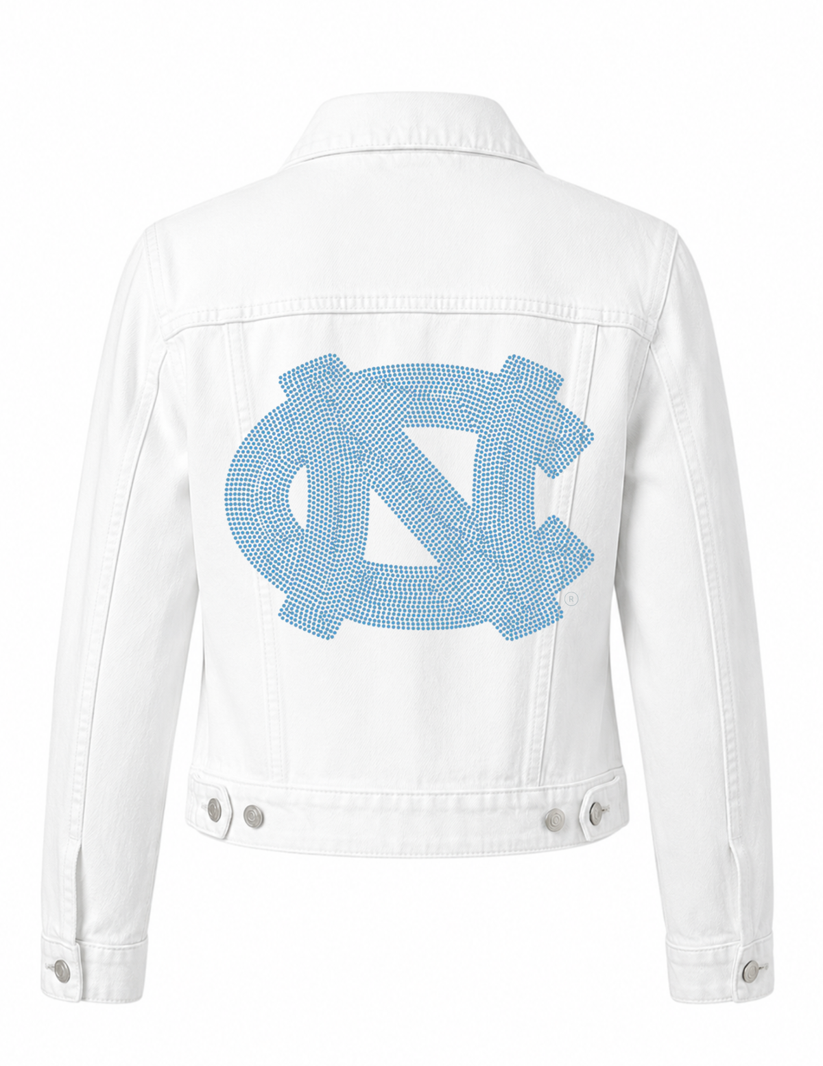 University of North Carolina Interlocking NC White Denim Jacket