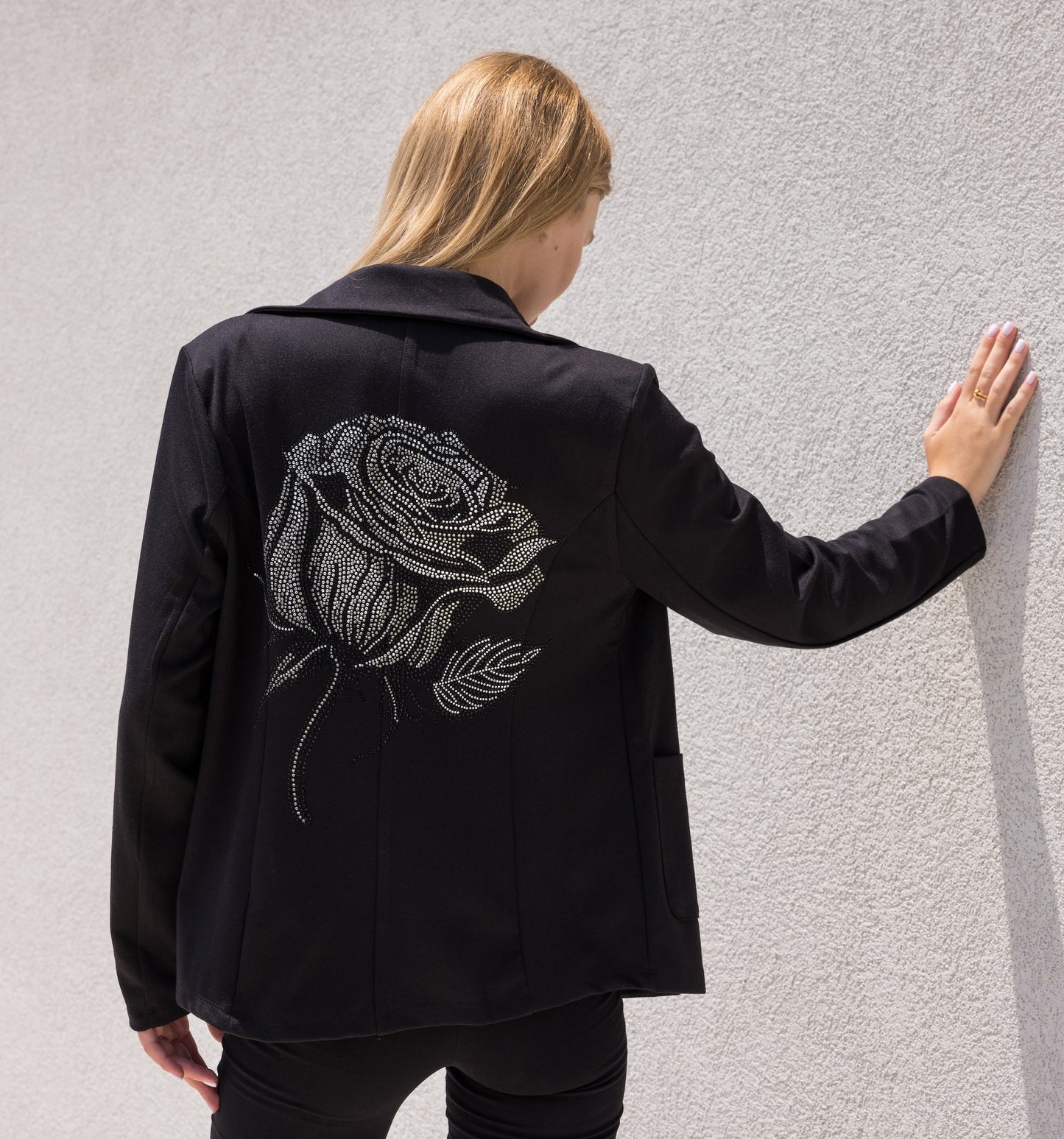 Blazer, Stretch Patch Pocket Black, Gunmetal Rose