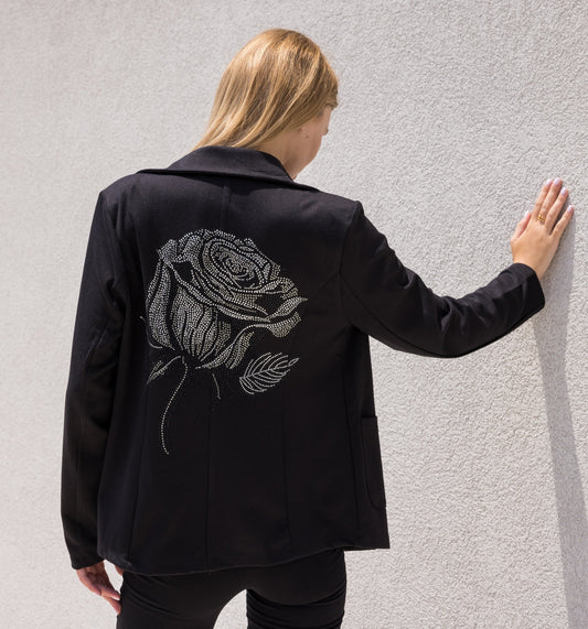 Blazer, Stretch Patch Pocket Black, Gunmetal Rose