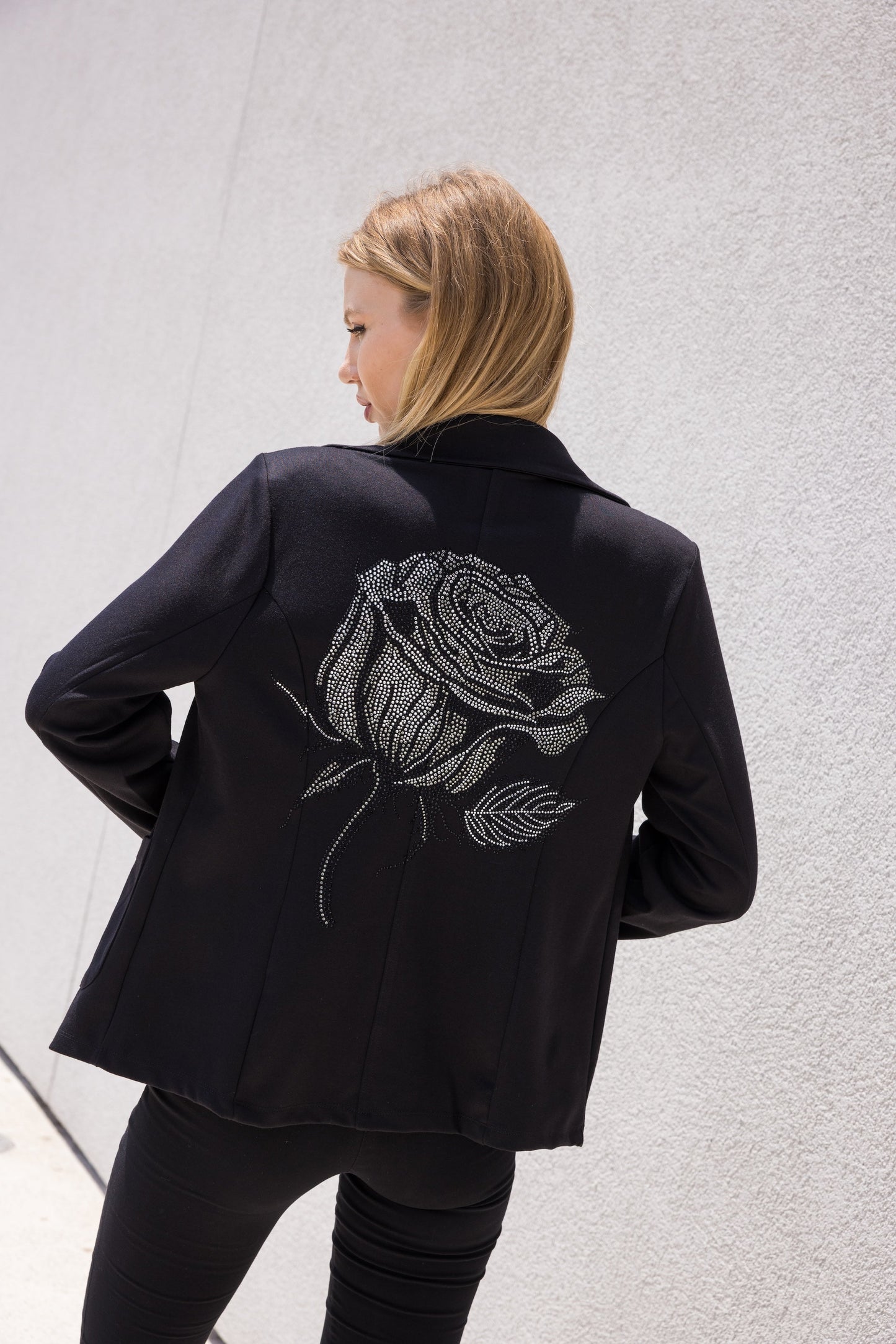 Blazer, Stretch Patch Pocket Black, Gunmetal Rose