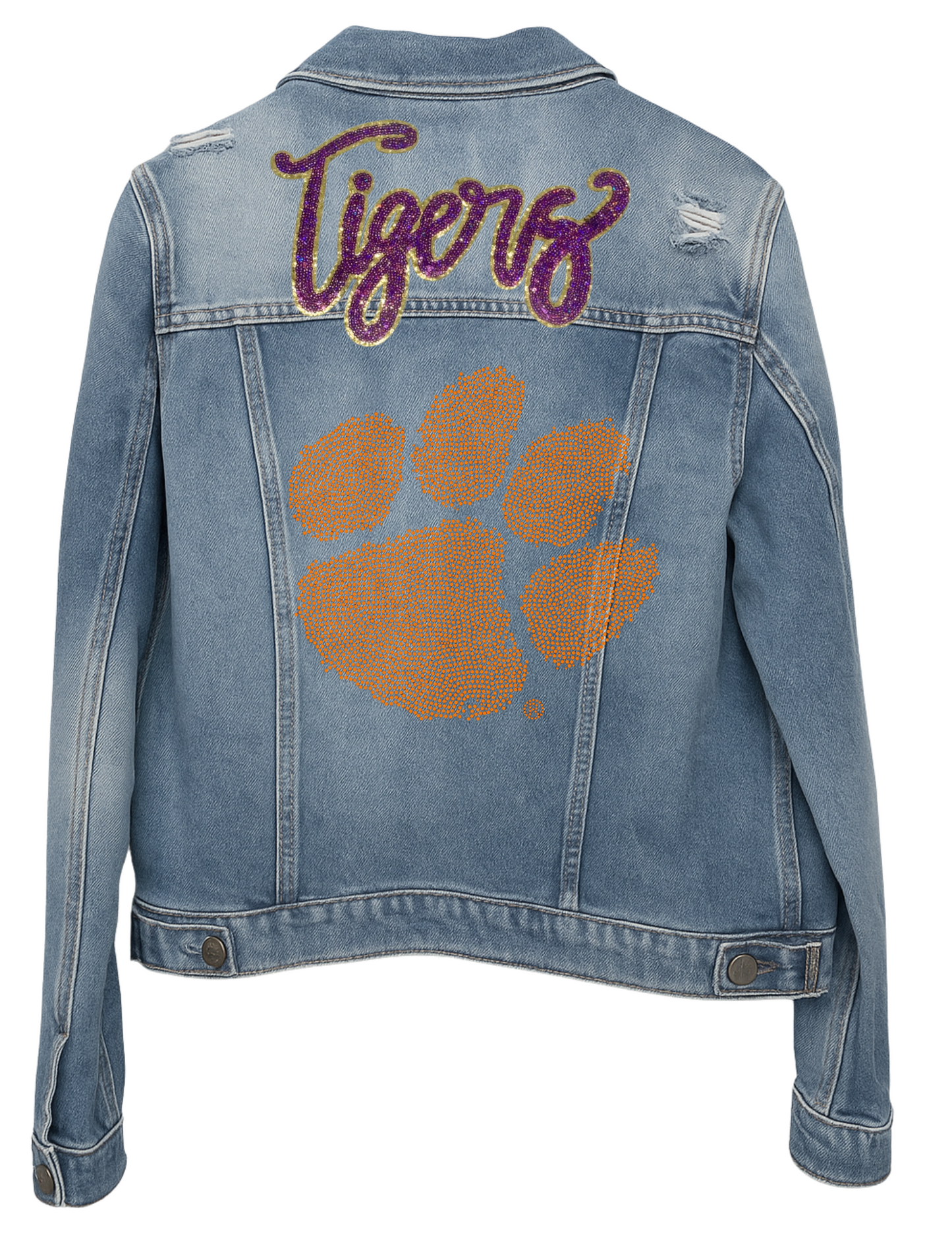 Game Day Jacket, Blue Denim, Clemson Tigers Paw
