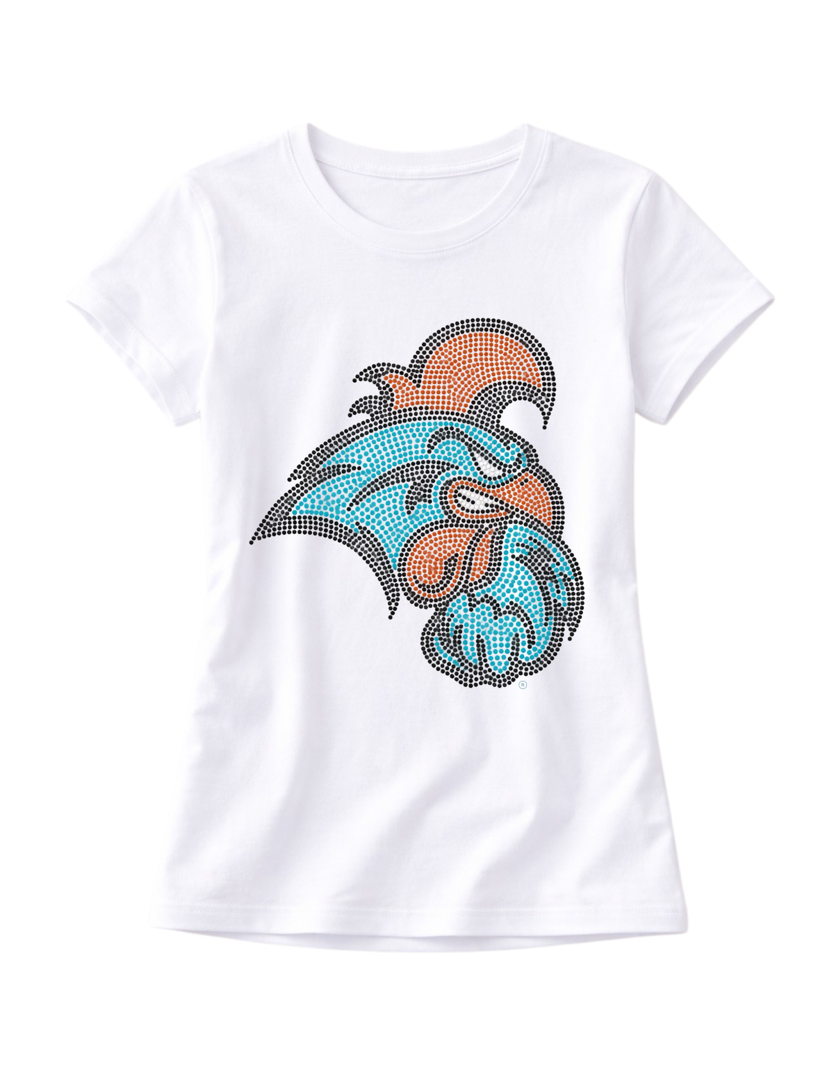 Coastal Carolina Chanticleer Head White Crewneck T-shirt