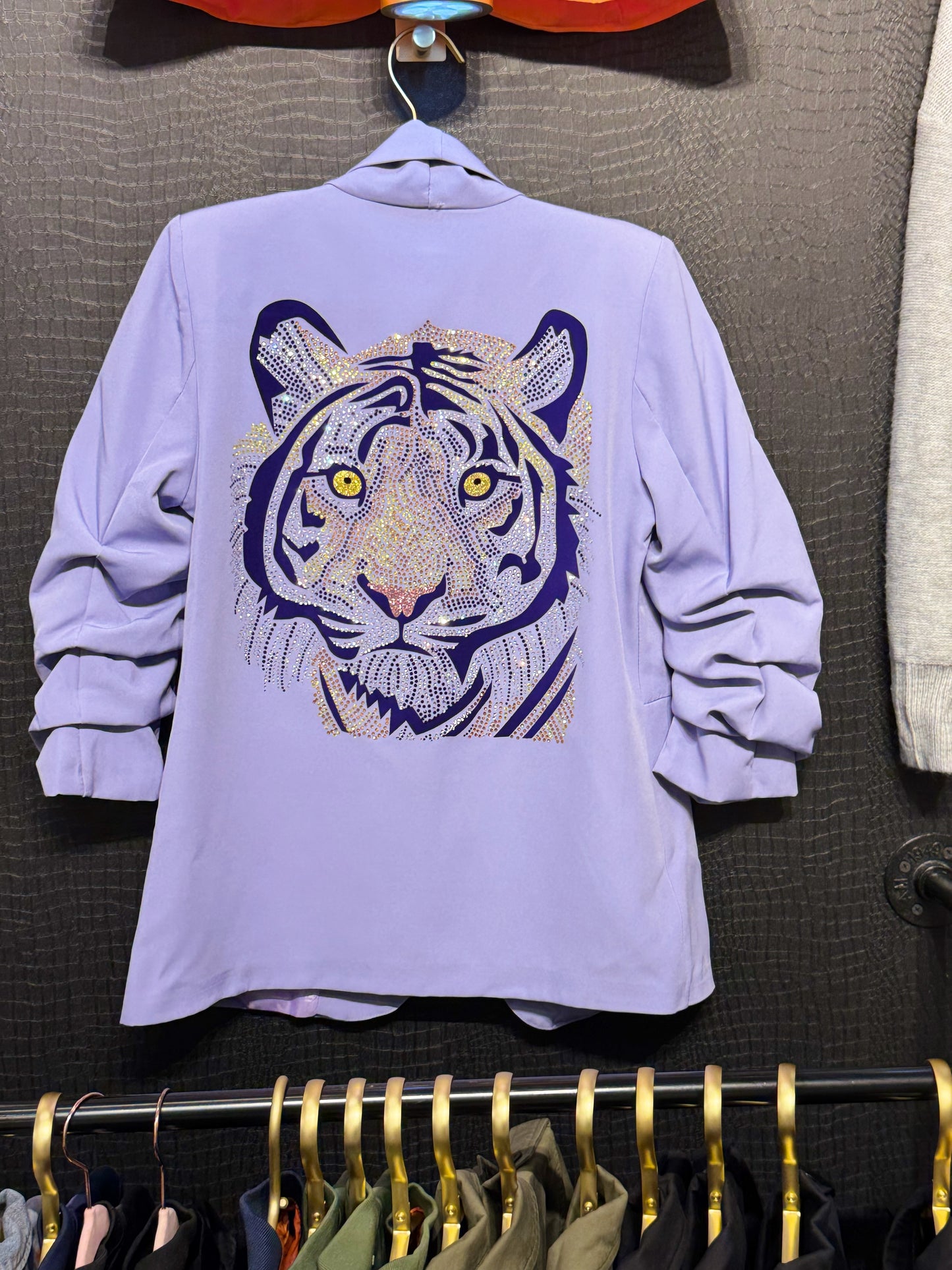 Game Day Blazer, Ruched Lavender, Purple Tiger