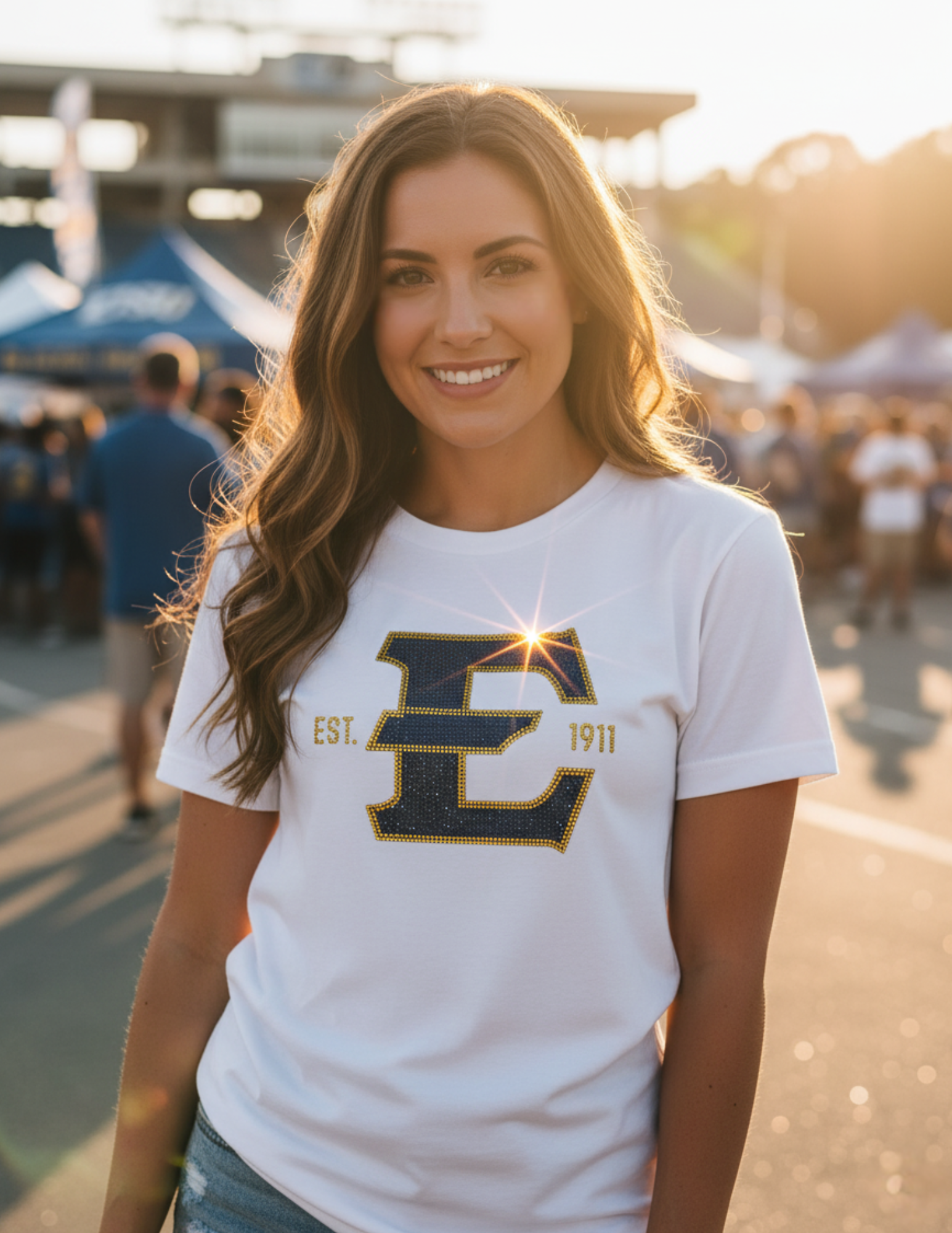 East Tennessee State EST. 1911 Crewneck White Short Sleeve T-Shirt