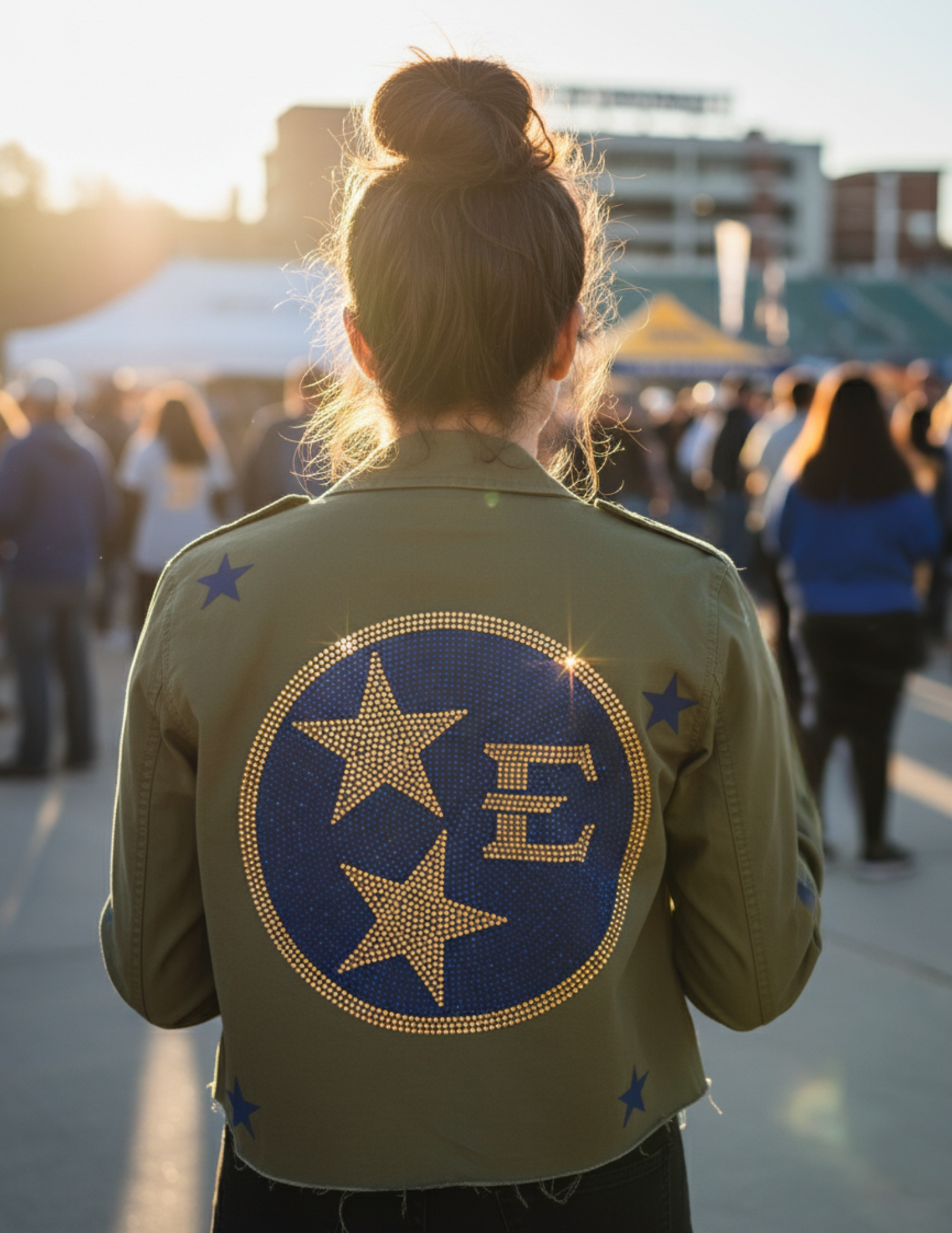East Tennessee Circle Star Logo & Bucs Army Green Shacket