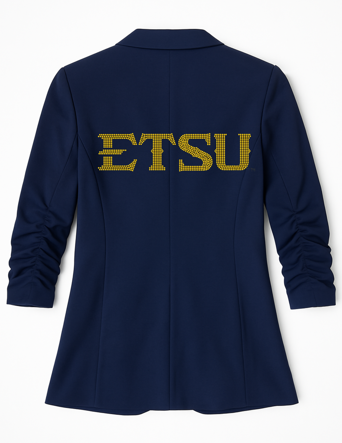 East Tennessee State EST. 1911 Navy Ruched Sleeve Blazer