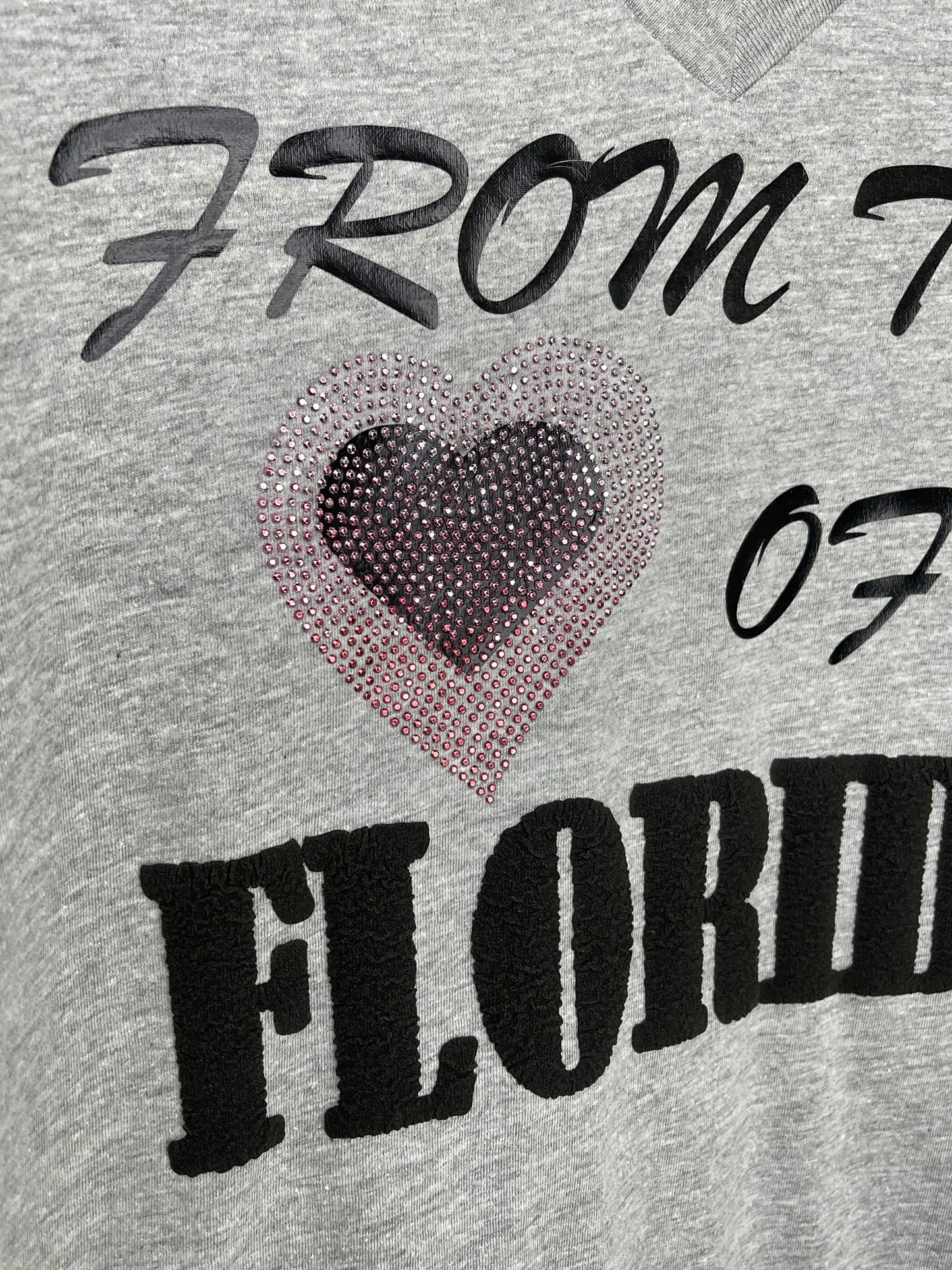 T-Shirt, Gray V-Neck, From the Heart of Florida