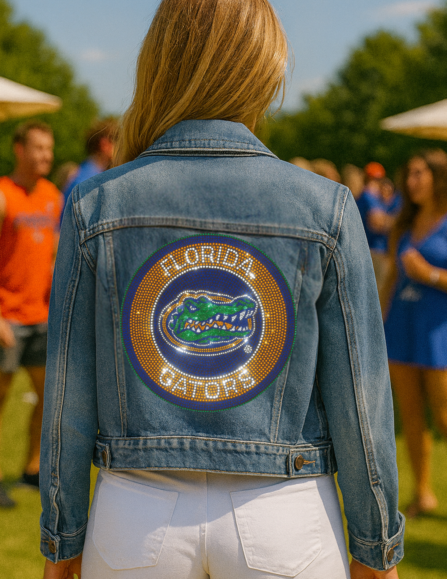 University of Florida Gators Circle Decal Blue Denim Jacket
