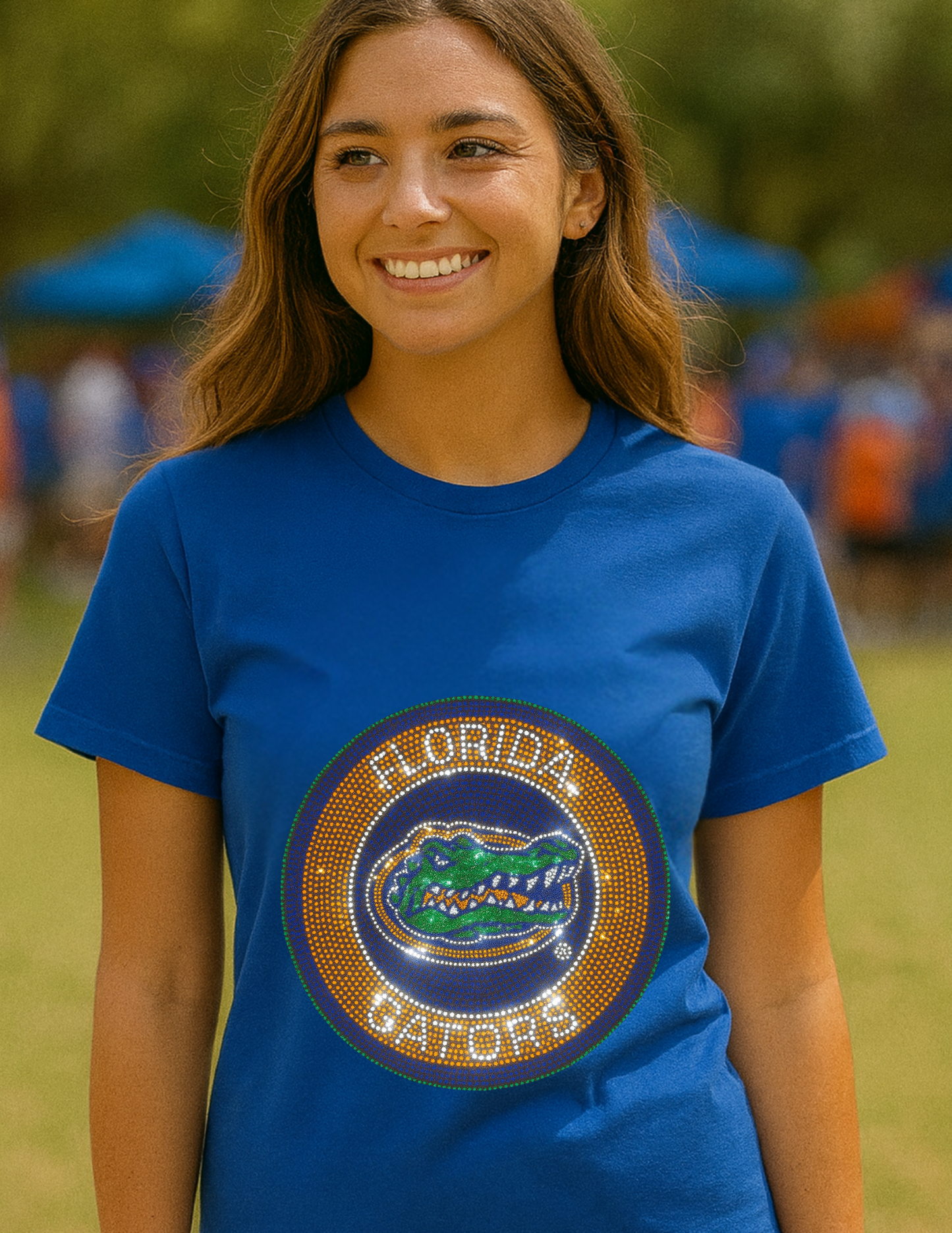 University of Florida Circle Gator Decal Royal Blue Crewneck Short Sleeve T-Shirt