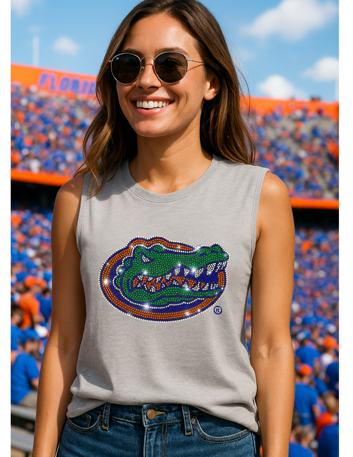 Licensed Game Day Tank Top, Gray, Univ of Florida Gator