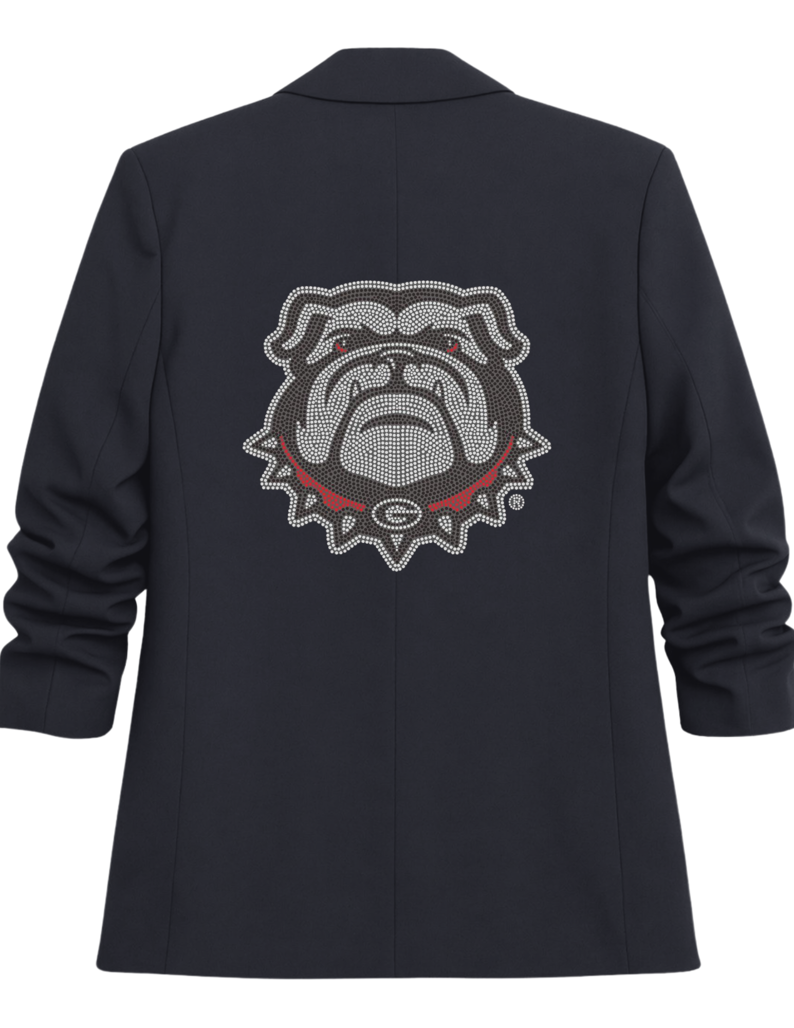 University of Georgia Bulldog Black Ruched Sleeve Blazer