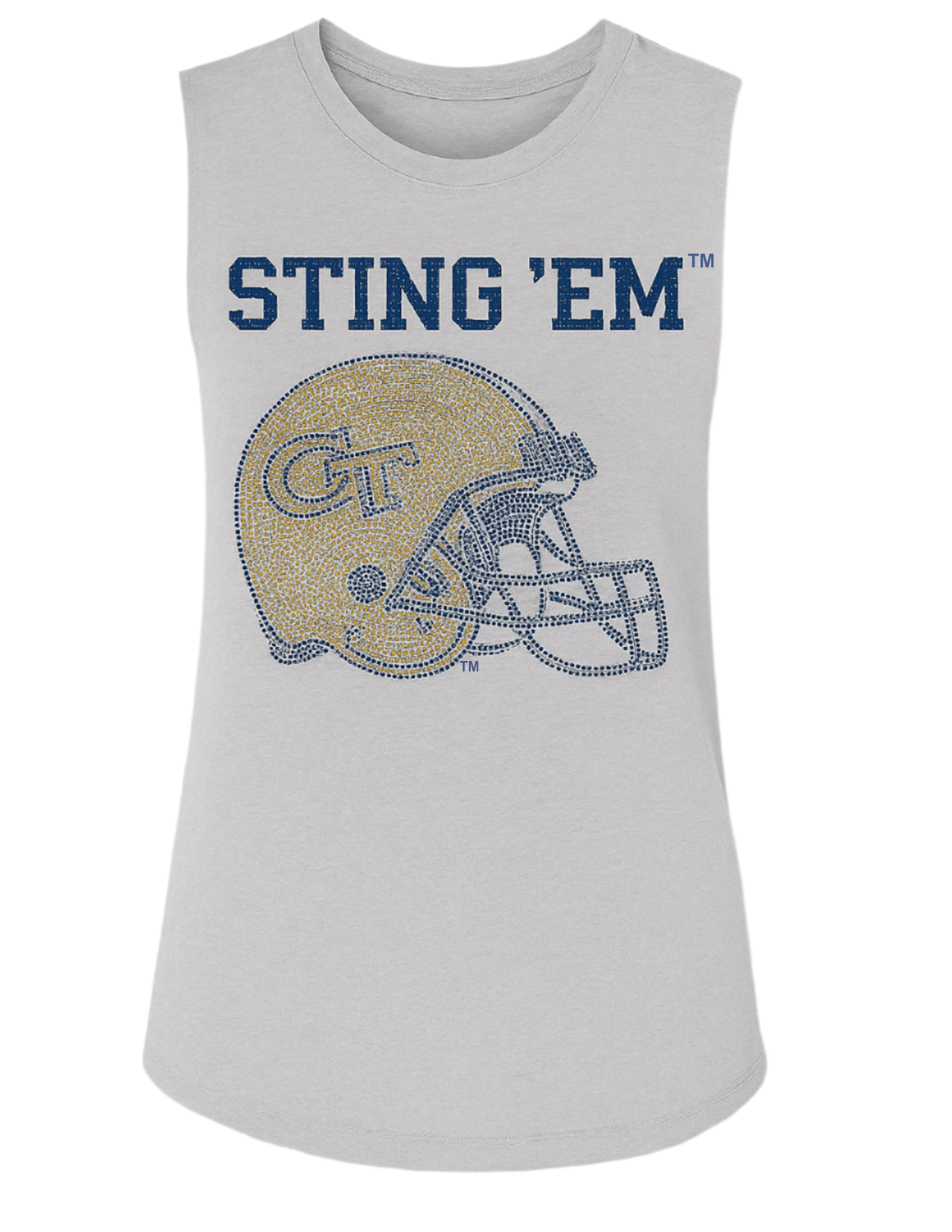 Georgia Tech Helmet Light Grey Tank Top