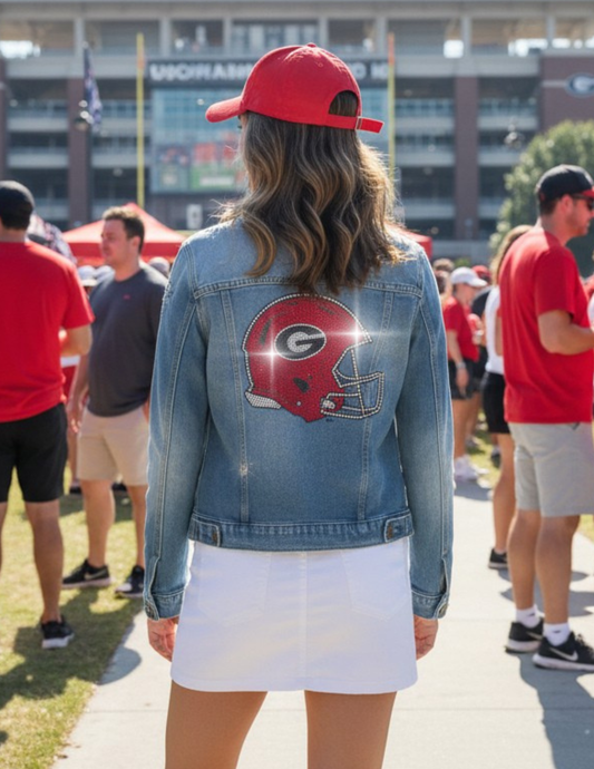 University of Georgia Helmet Blue Denim Jacket