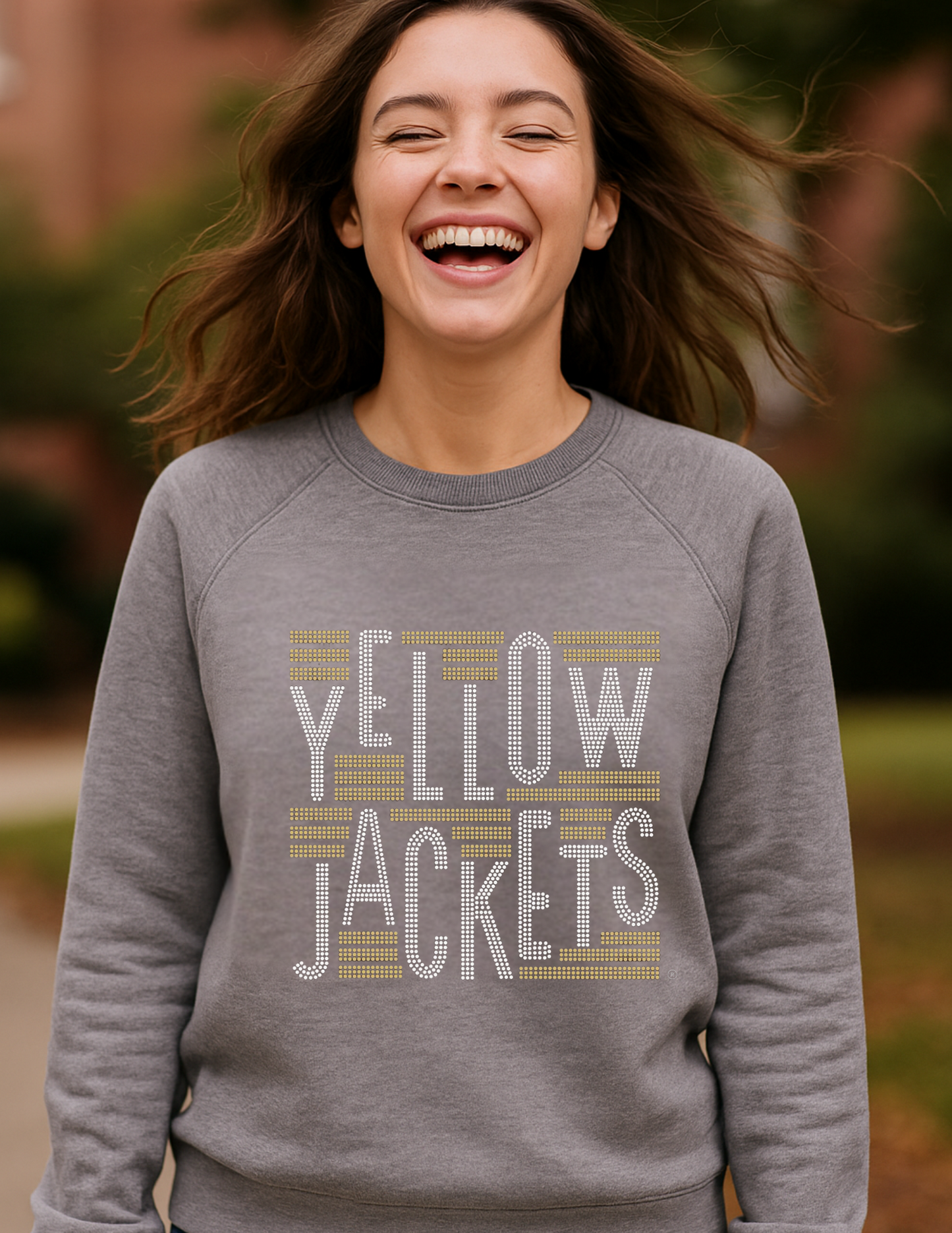 Game Day, Gray Sweatshirt, Georgia Tech Yellow Jackets