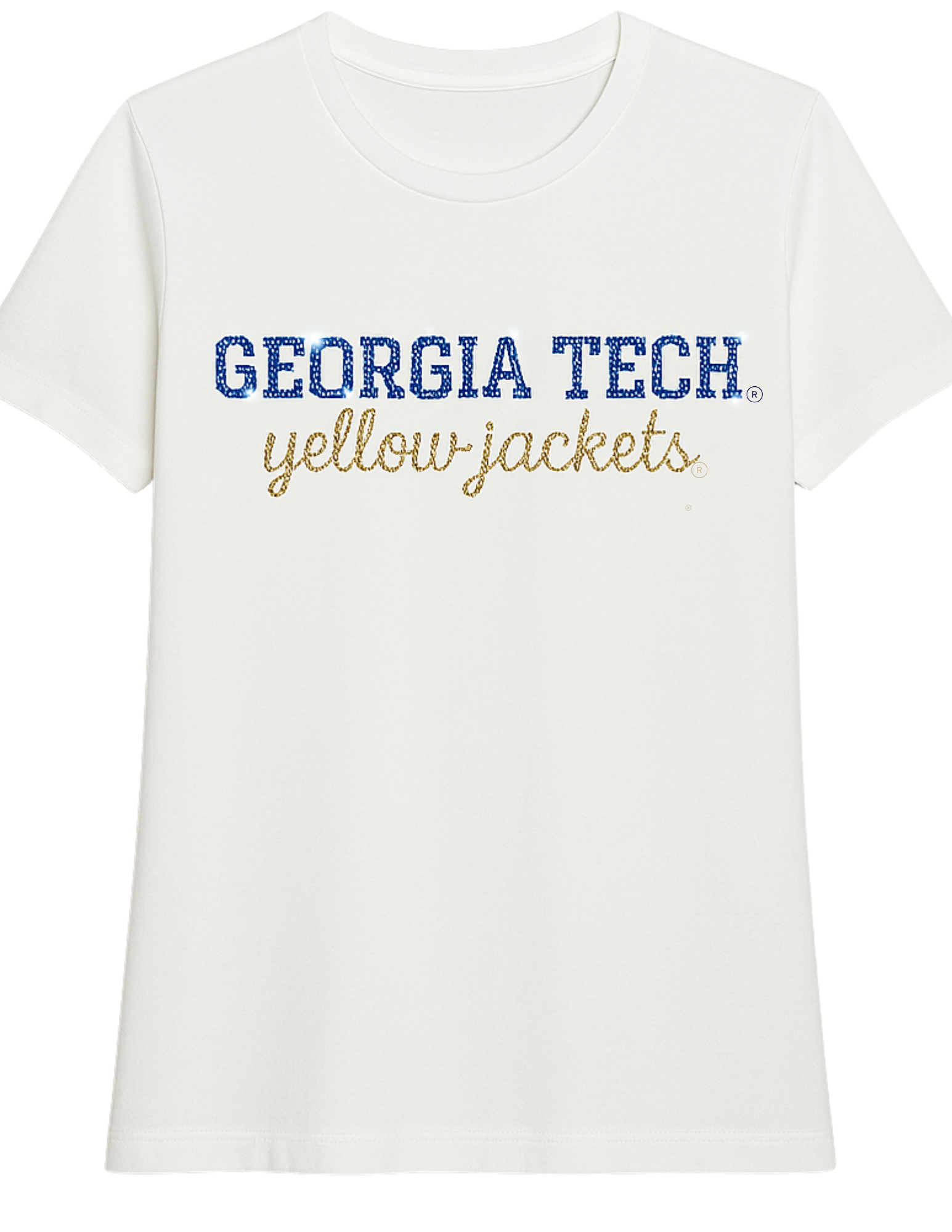 Georgia Tech Yellow Jackets Script White Crewneck Short Sleeve T-Shirt