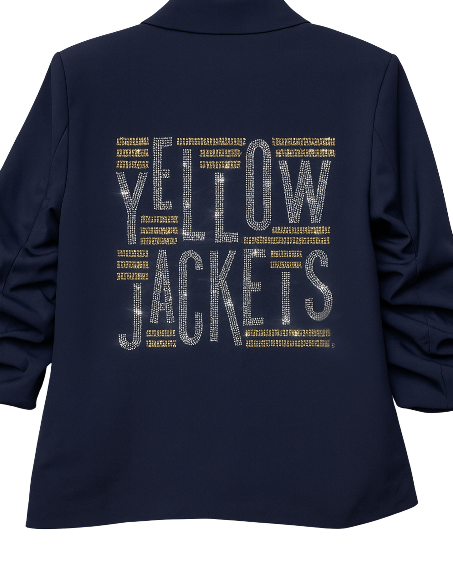Georgia Tech Yellow Jackets Navy Ruched Sleeve Blazer
