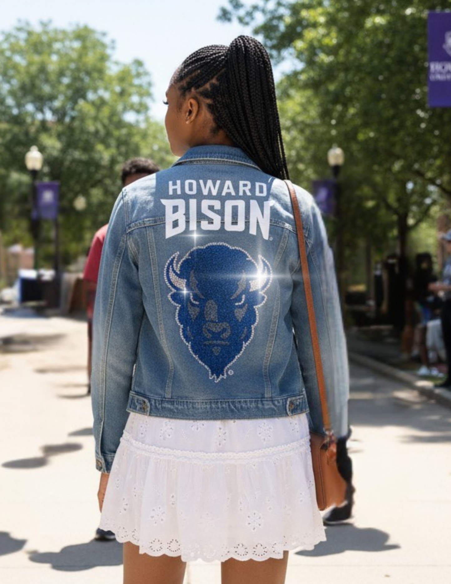 Game Day Jacket, Denim, Howard University Howard Bison w/ Head
