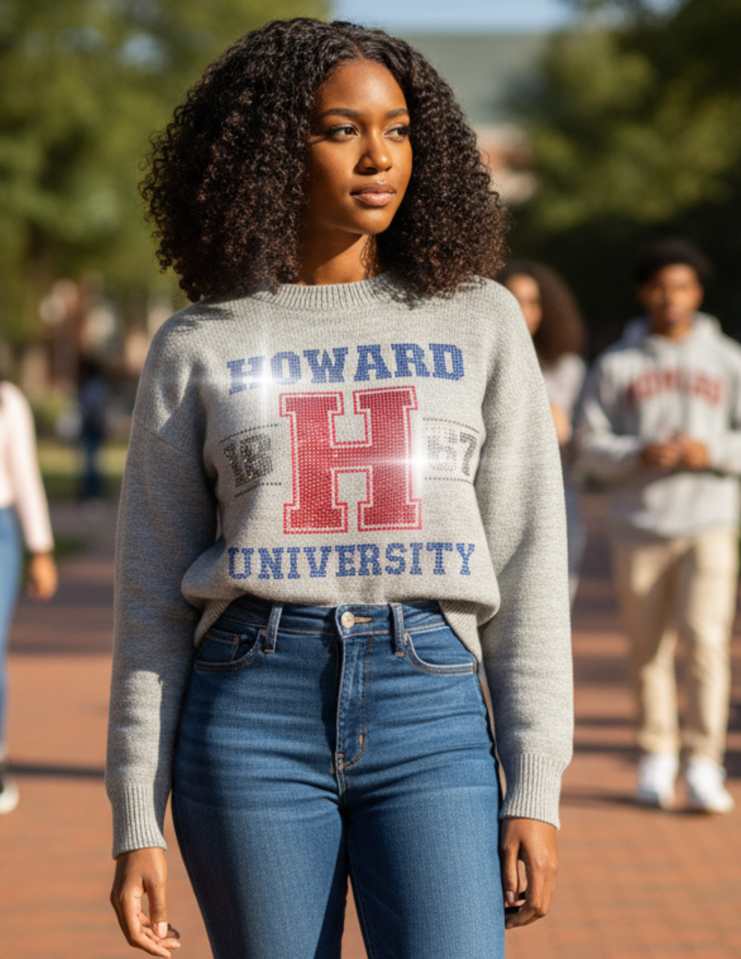 Howard University Gray Crewneck H 1867 Sweater