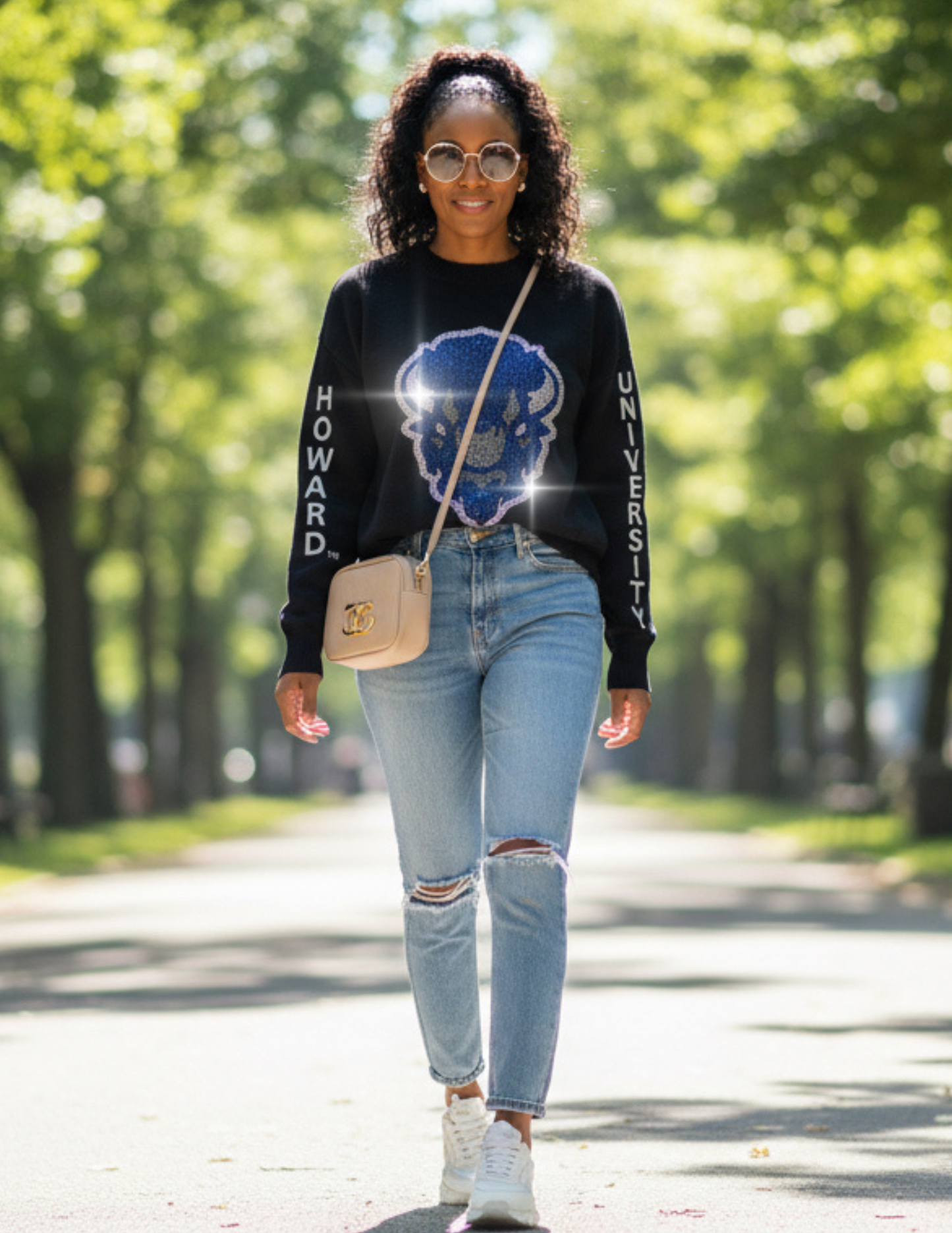 Howard University Bison Black Crewneck Sweater