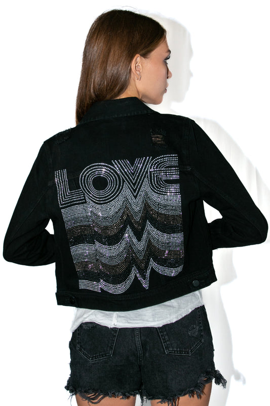 Jacket, Black Denim, Gunmetal Love Repeater