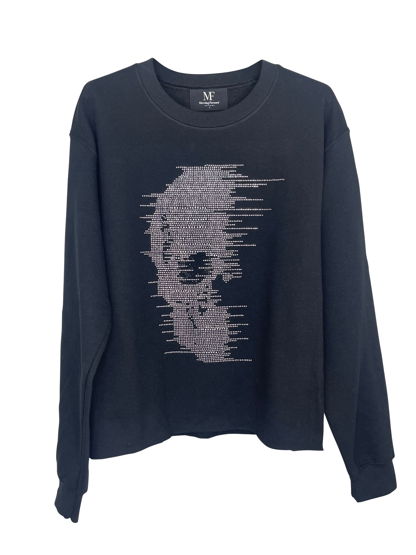 Sweatshirt, Crewneck Black, Silver Faded Skull