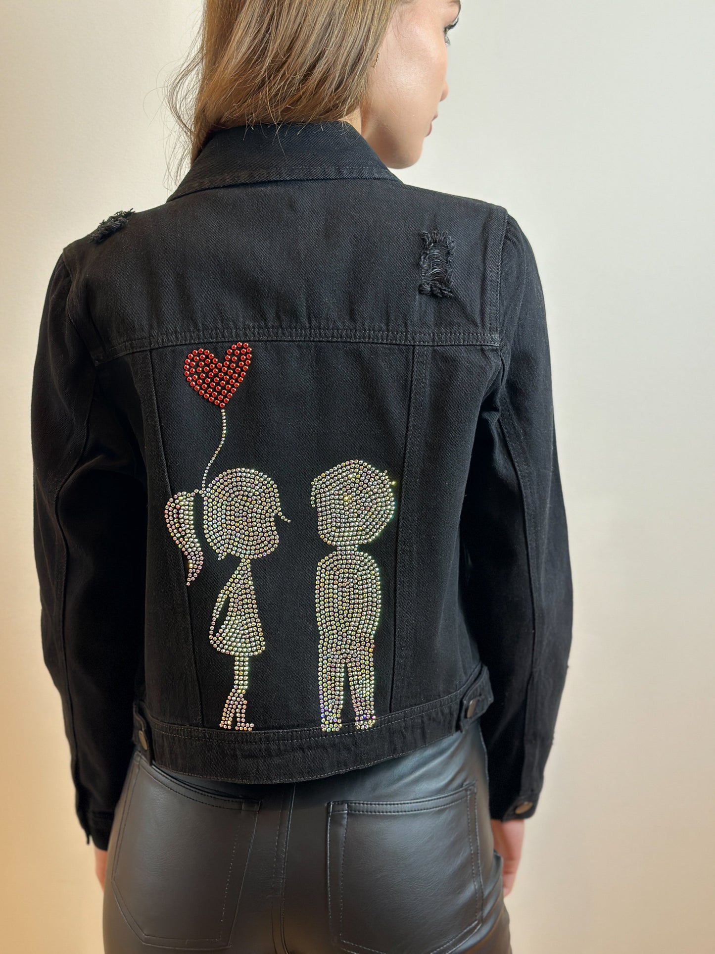 Jacket, Black Denim, Silver Kids