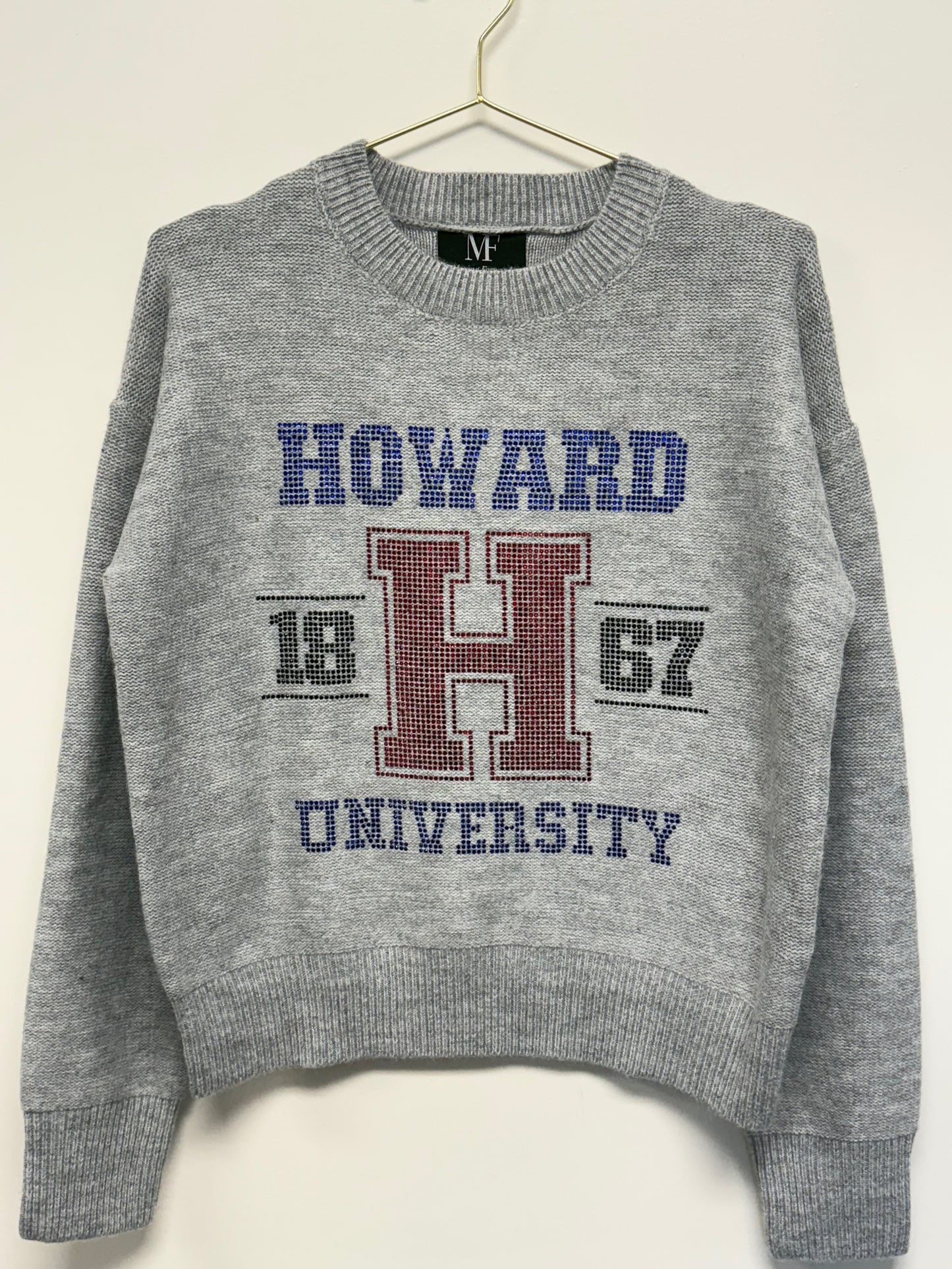 Howard University Gray Crewneck H 1867 Sweater