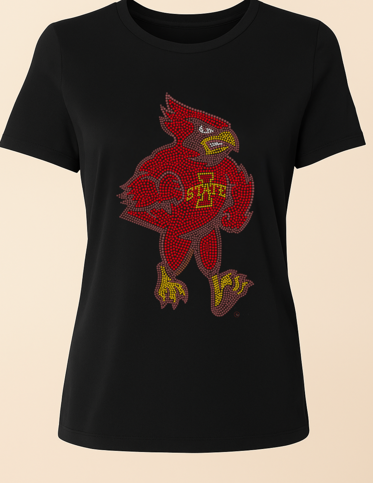 Game Day T-Shirt, Crewneck Black, Iowa State Cy The Cardinal