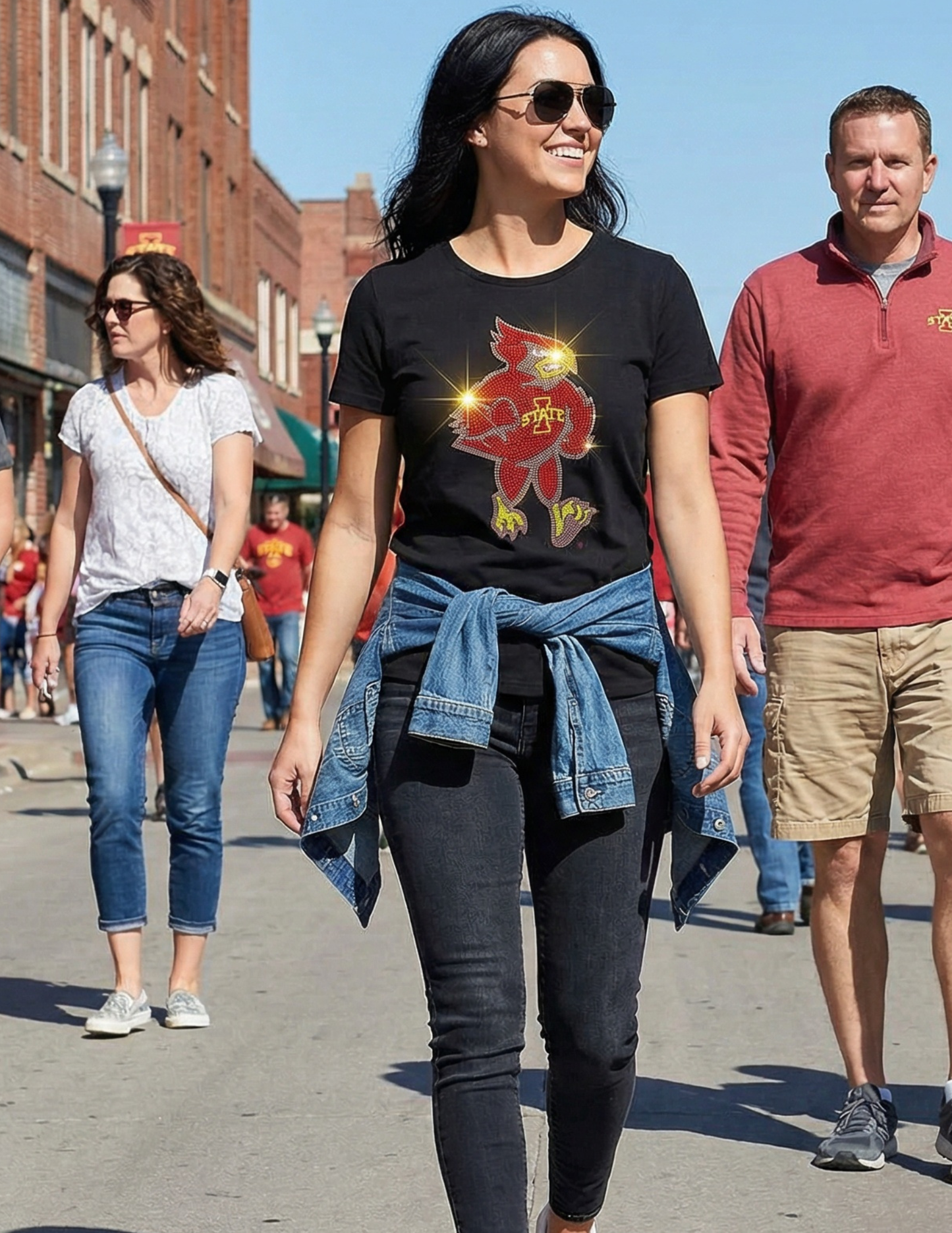 Iowa State Cy The Cardinal Black Crewneck Short Sleeve T-Shirt