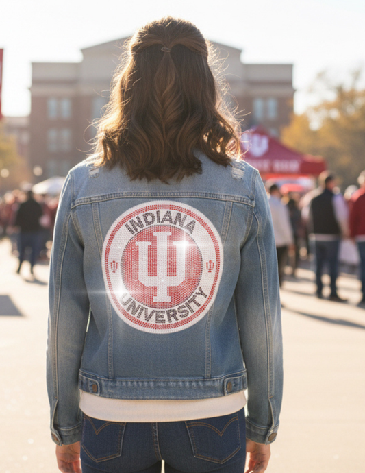 Indiana University Circle Decal Blue Denim Jacket