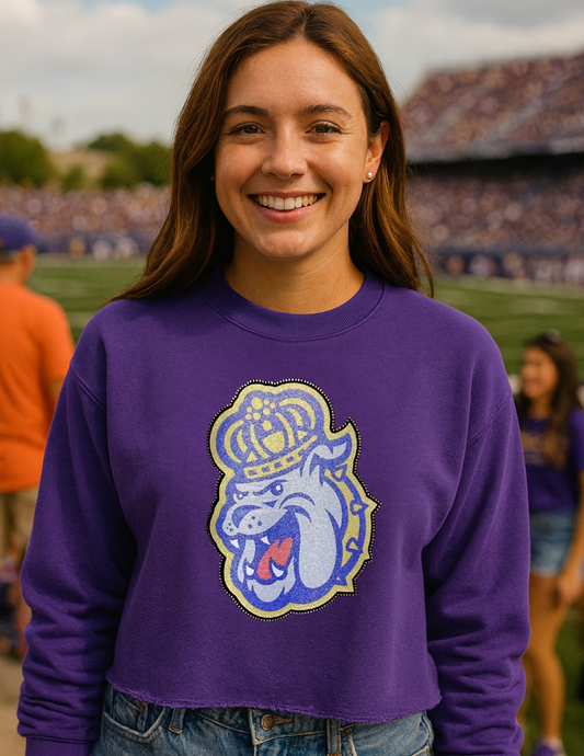 Game Day Sweatshirt, Crewneck Purple, Multi JMU Duke