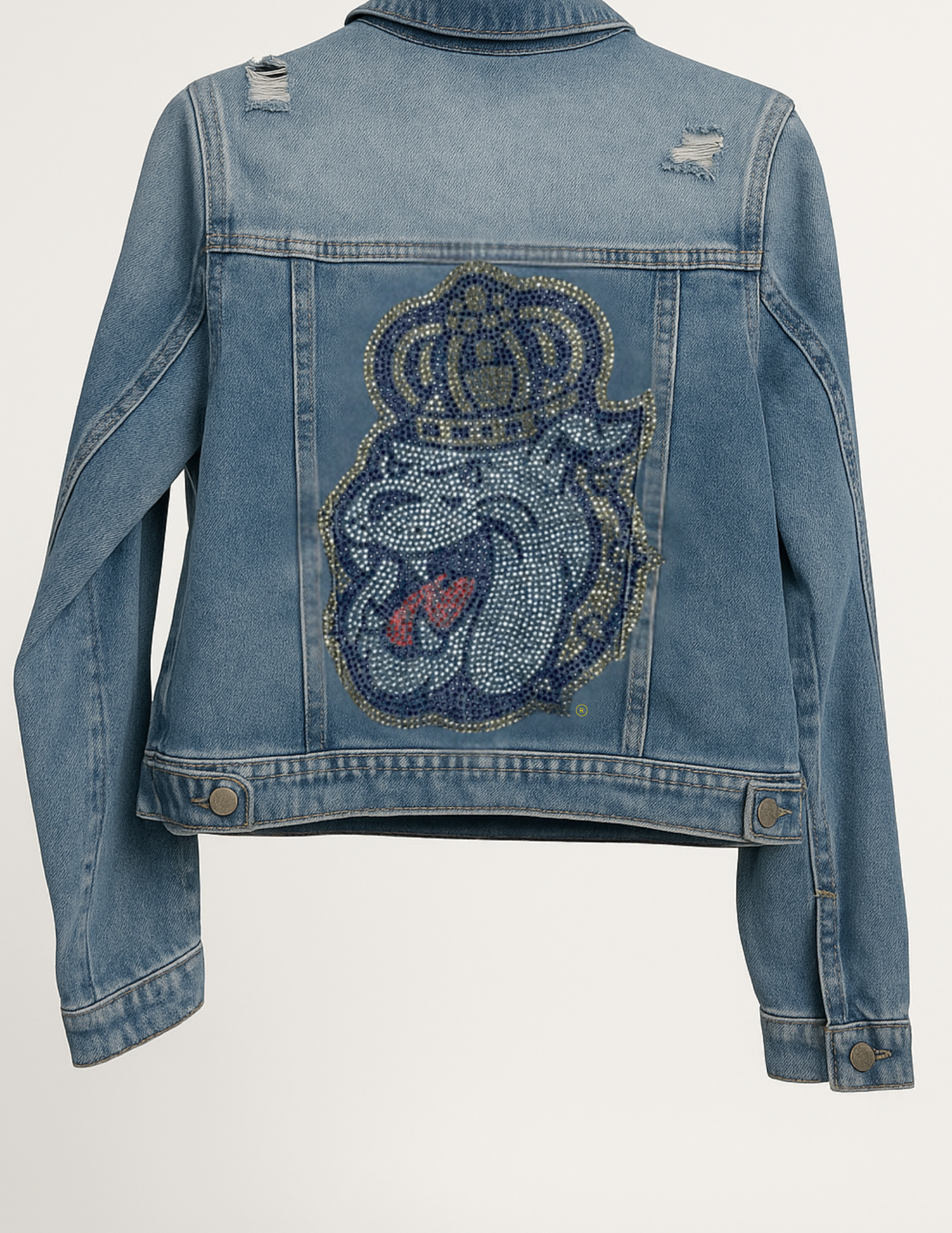 Game Day Jacket, Blue Denim, Crystal JMU Bulldog