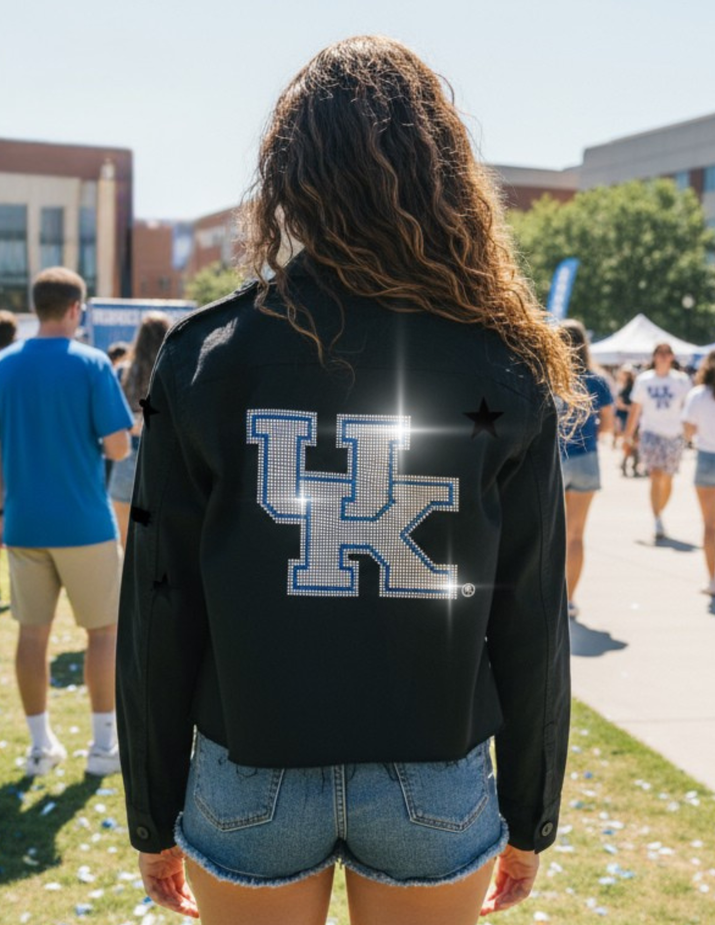 University of Kentucky Interlocking White UK Black Shacket