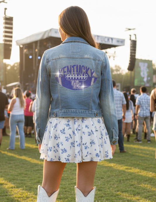 University of Kentucky Football Blue Denim Jacket
