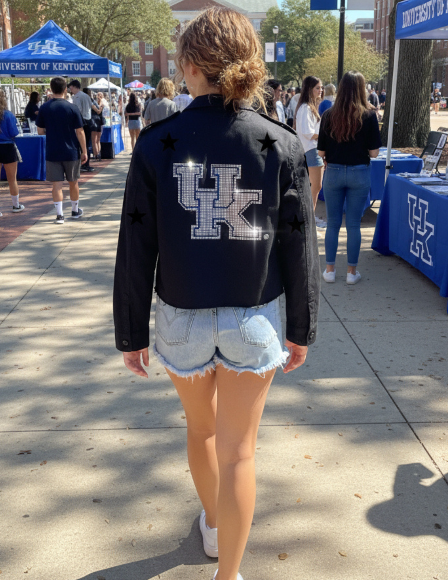 University of Kentucky Interlocking White UK Black Shacket