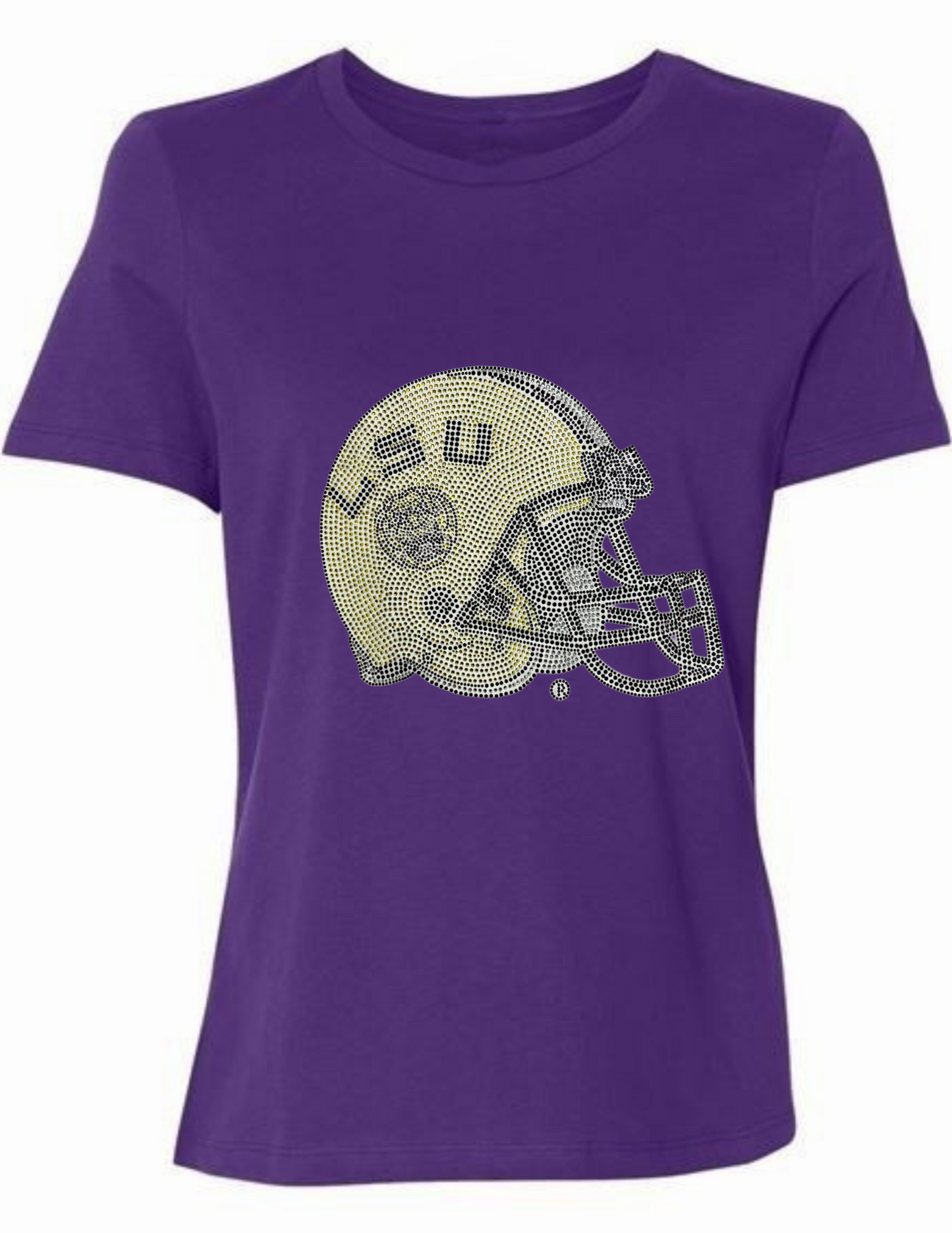 LSU Helmet Purple Crewneck T-Shirt