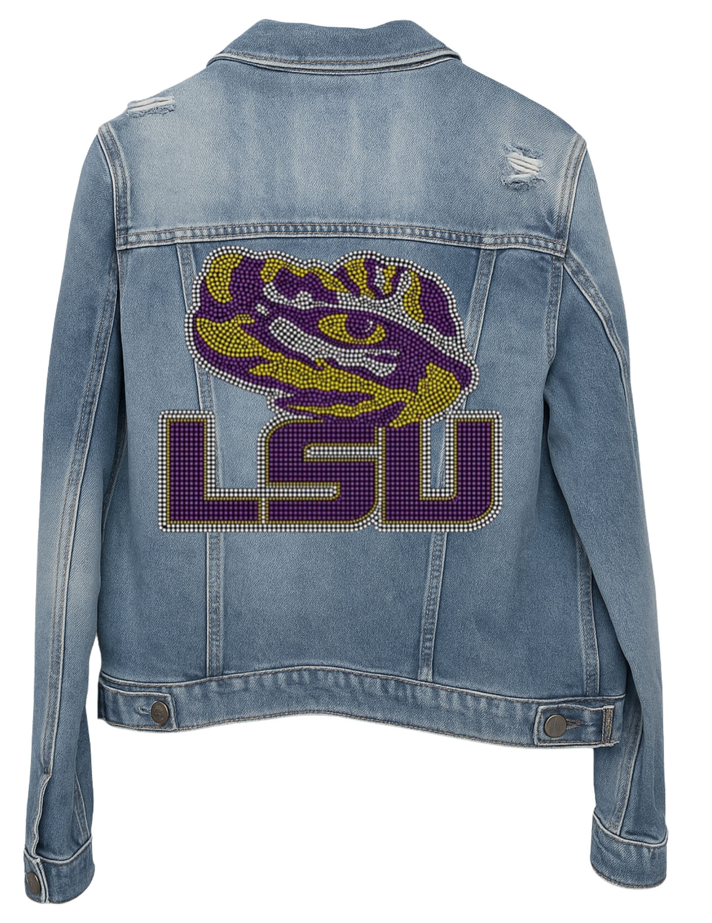 Game Day Jacket, Blue Denim, LSU w/ Tiger Eye