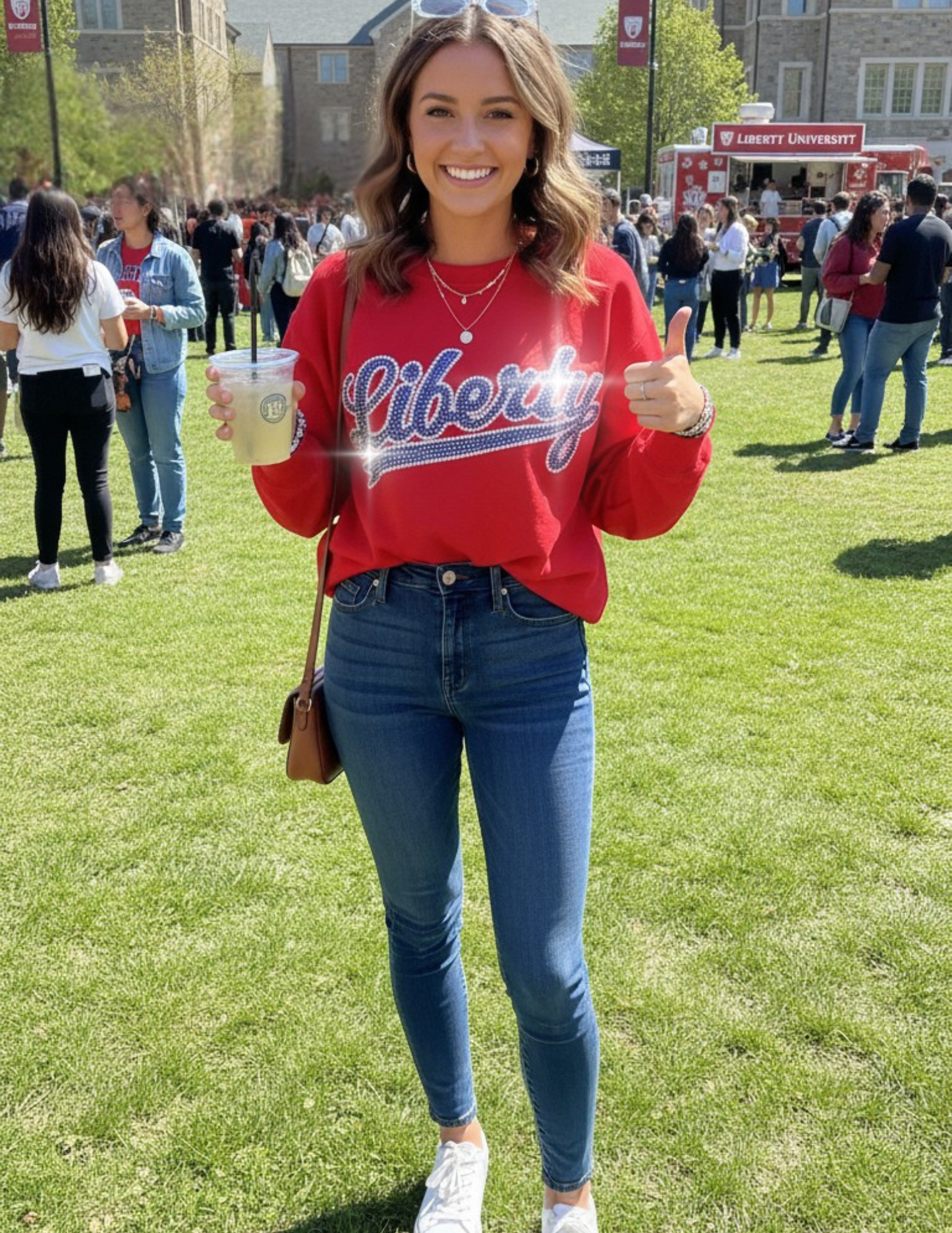 Liberty University Script Red Crewneck Sweatshirt