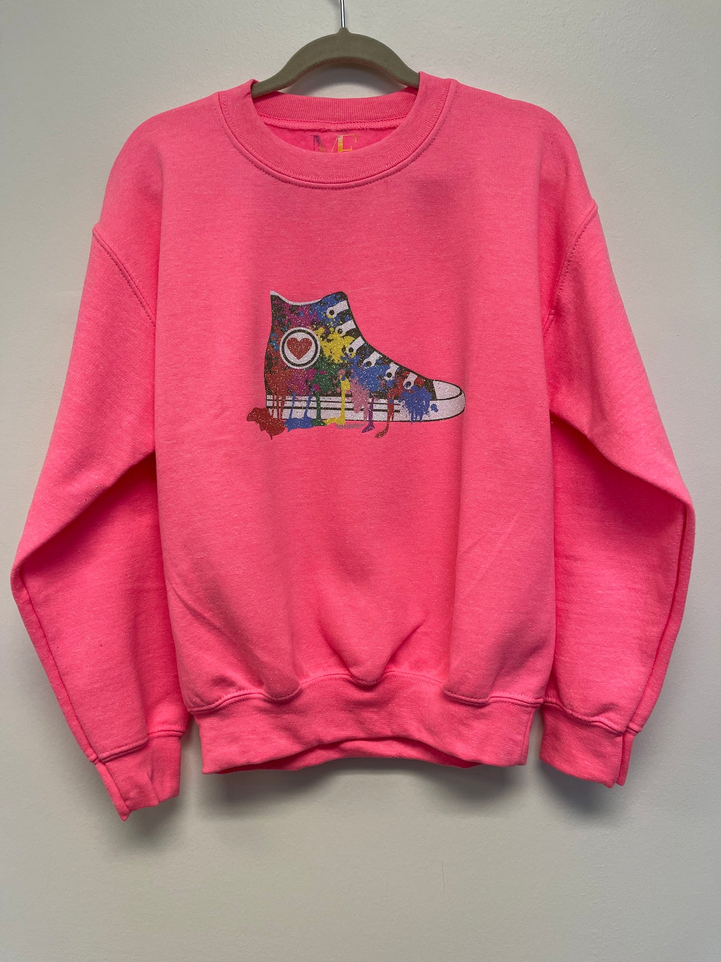 Kids Pink Sweatshirt w/ Paint Sneaker