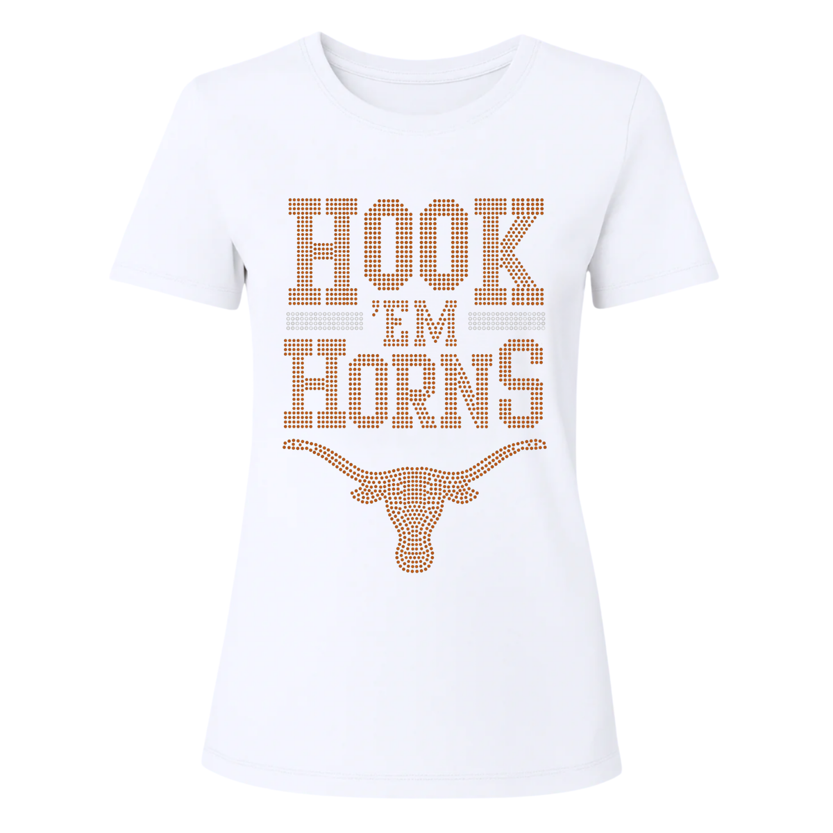 University of Texas-Austin Hook Em Horns White Crewneck T-Shirt