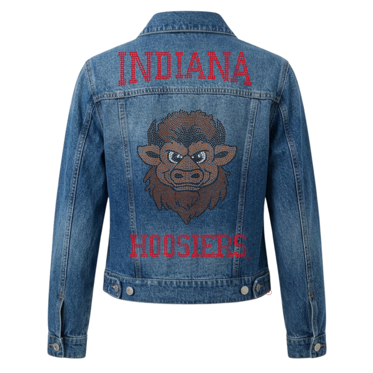 Indiana University Hoosiers Vintage Bison Head Blue Denim Jacket