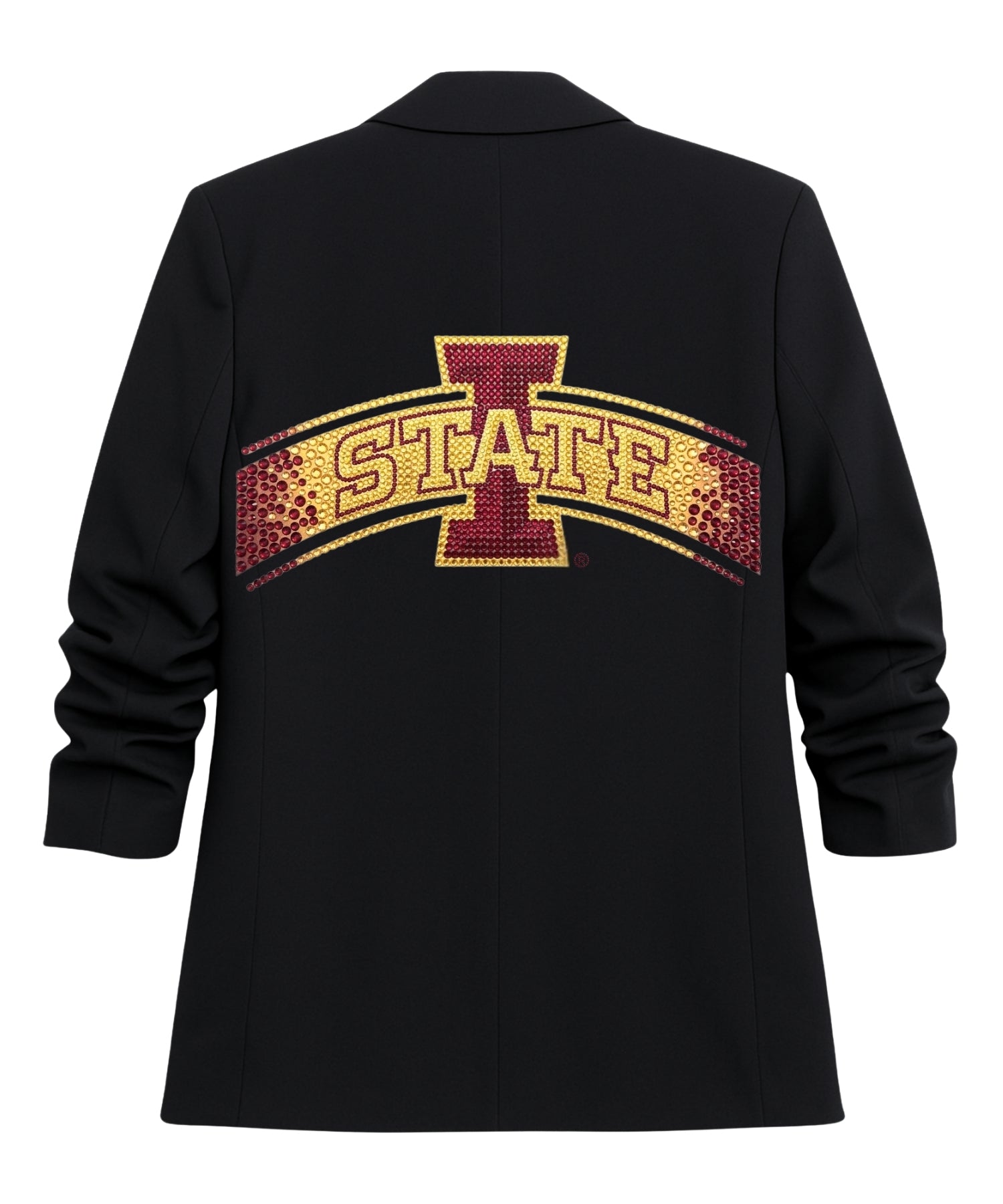 Iowa State Block I State Black Blazer w/ Ruched Sleeve
