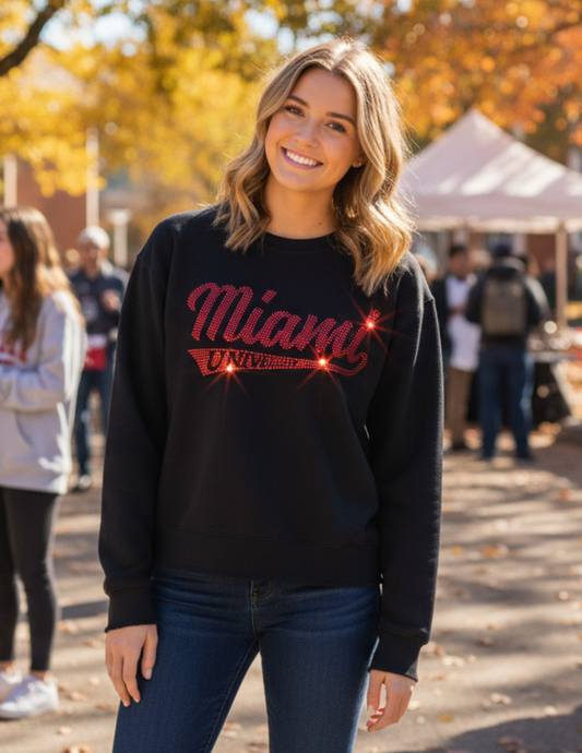 Game Day Sweatshirt, Crewneck Black, Miami of Ohio University Script
