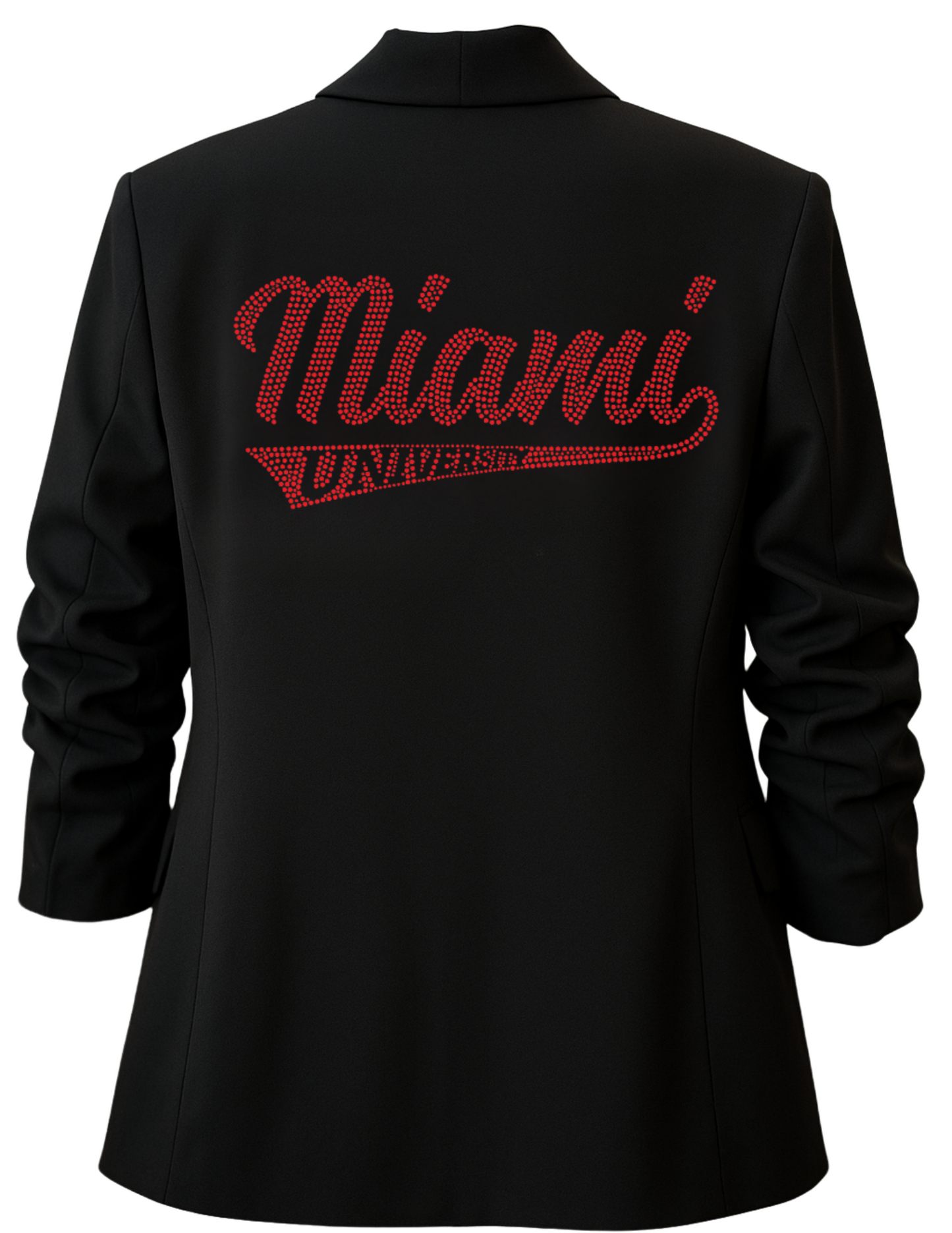 Game Day Blazer, Black Ruched, Miami of Ohio Script