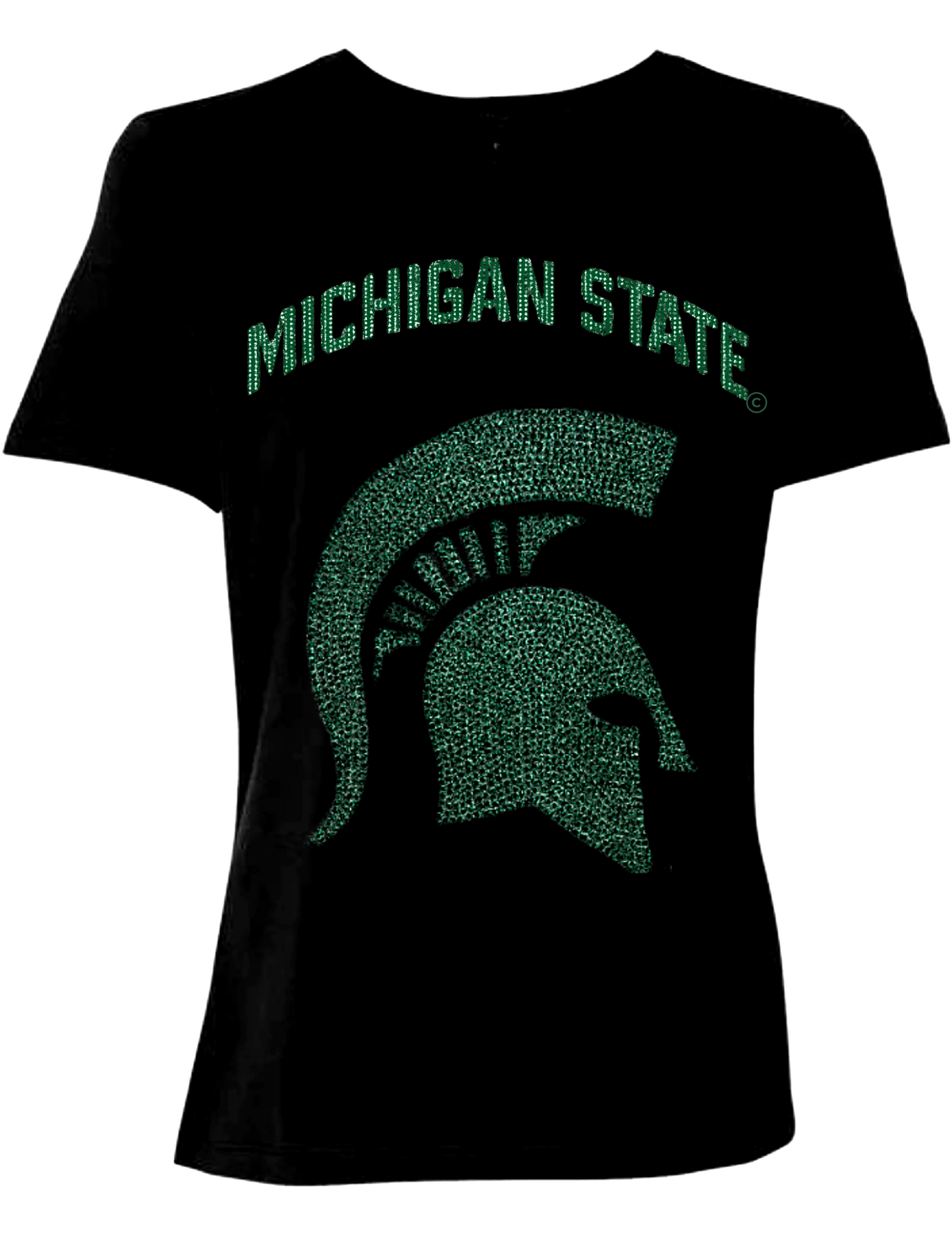 Licensed Game Day T-Shirt, Crewneck Black, Michigan State Spartan
