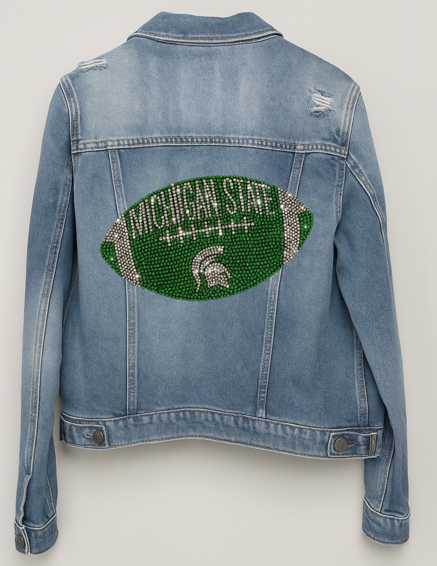 Michigan State Football Blue Denim Jacket