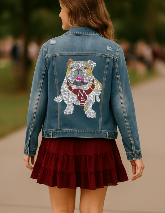 Game Day Jacket, Blue Denim, Mississippi State Full Bulldog