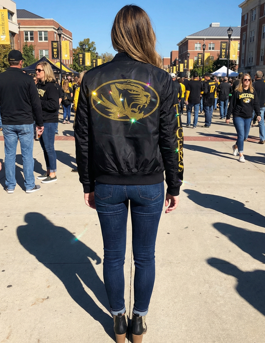 University of Missouri Tigers Logo Black Bomber Jacket